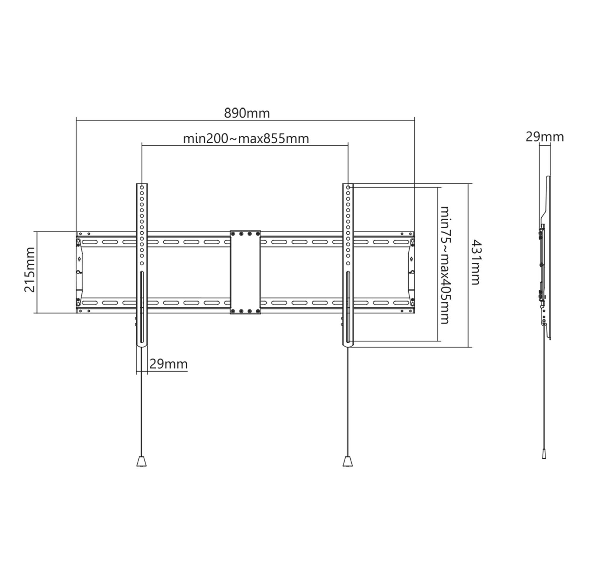 Manhattan 461948 TV-Wandhalterung Zusammenklappbar 109,2cm (43") - 254,0cm (100") Starr
