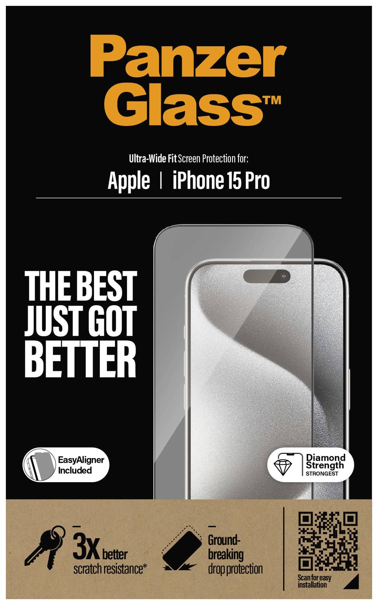 PanzerGlass Ultra-Wide Fit Displayschutzglas Apple iPhone 15 Pro 1 St. 2810