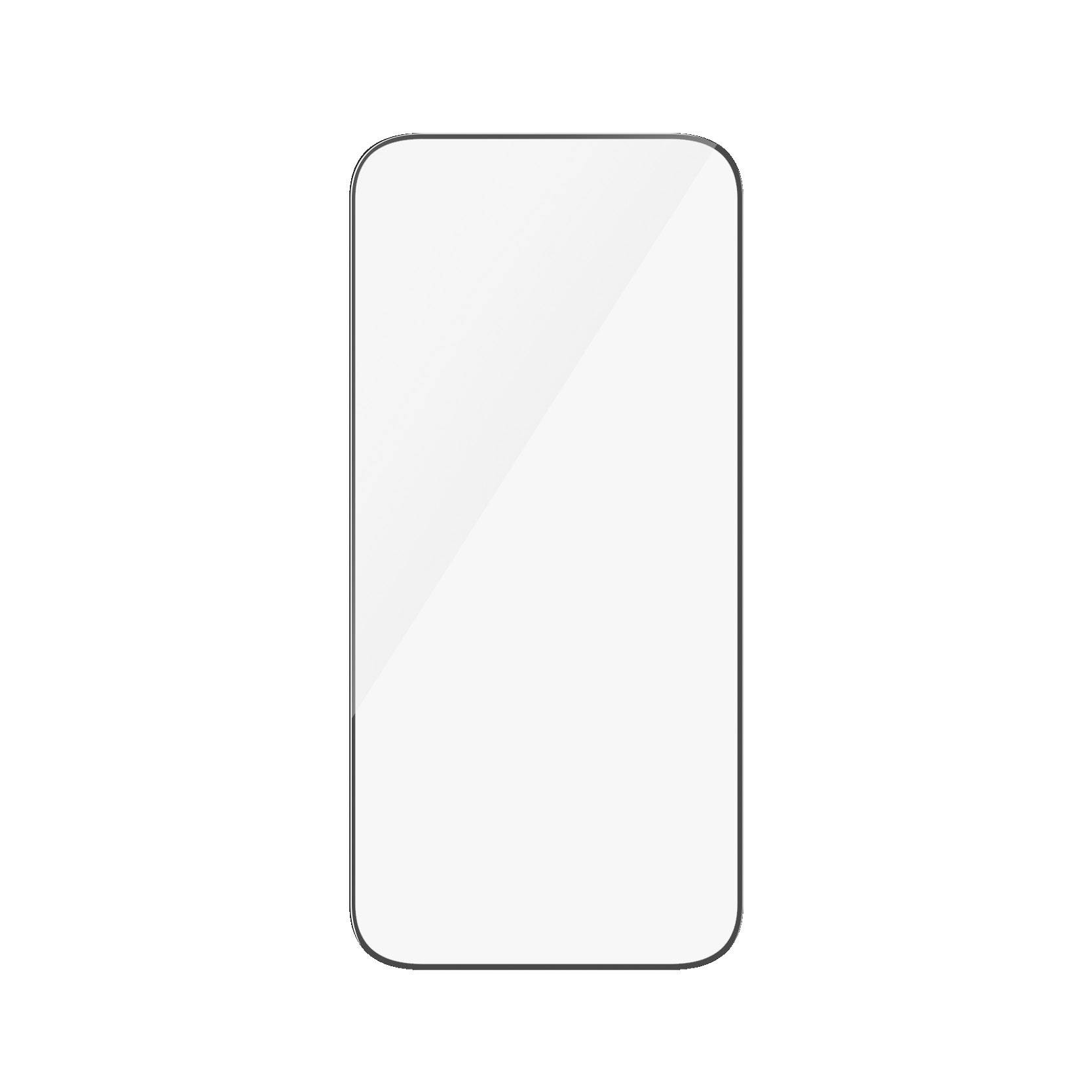 Ein einfaches, leeres Smartphone mit abgerundeten Ecken auf weißem Hintergrund.