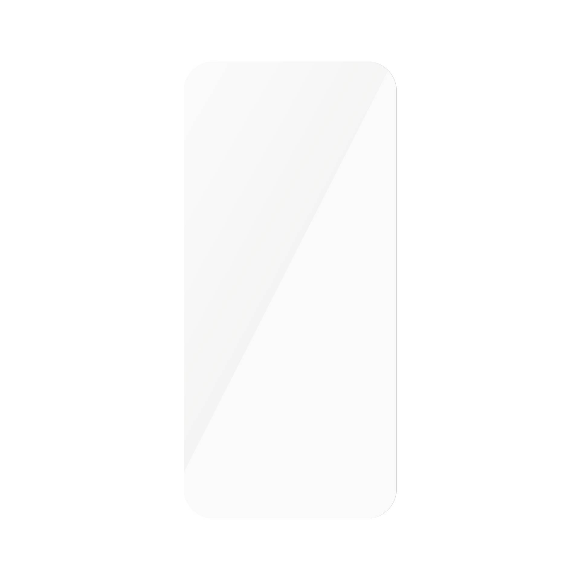 Ein klares Schutzglas für ein Mobiltelefon mit abgerundeten Kanten und Beschichtung gegen Fingerabdrücke.