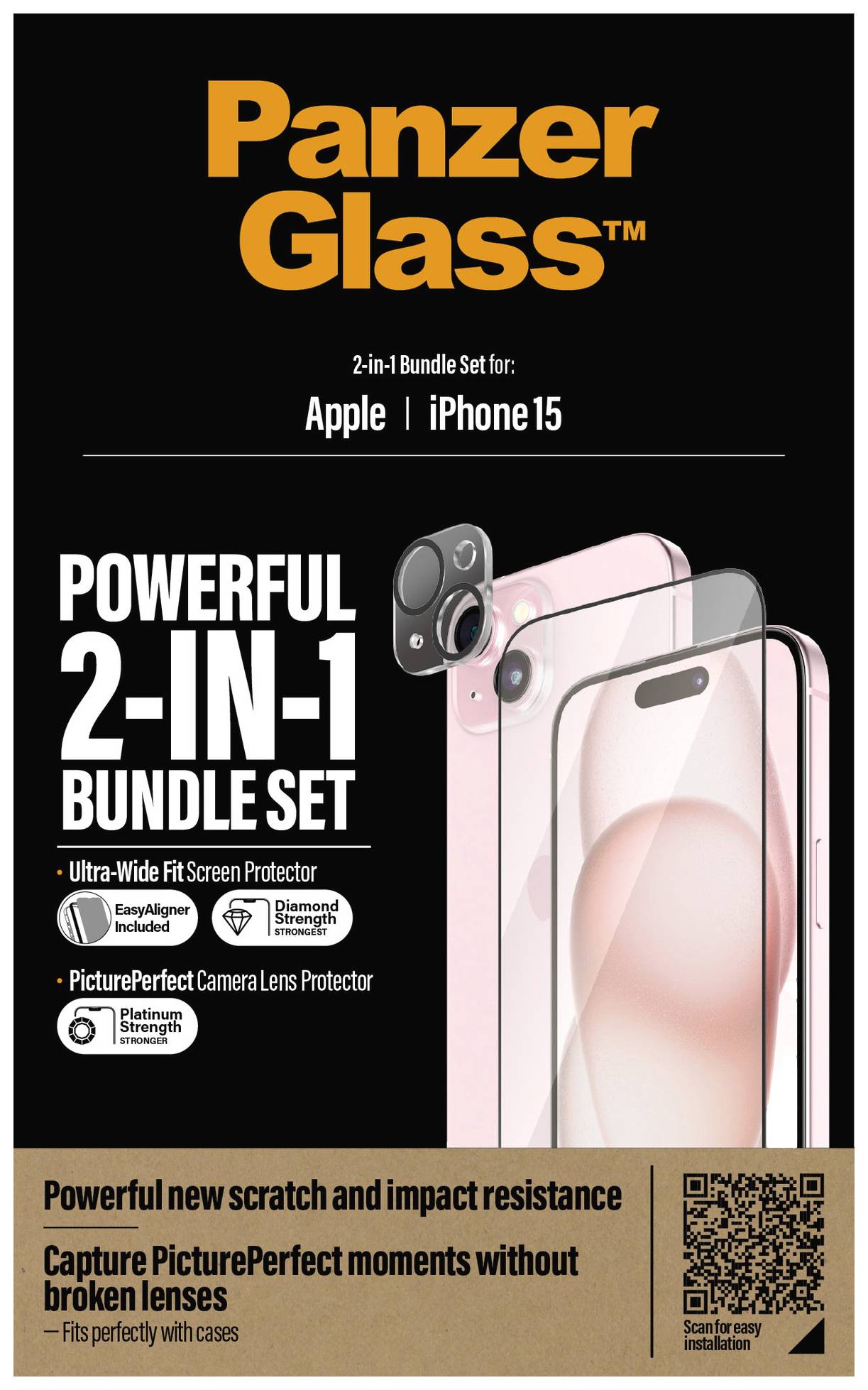 PanzerGlass 2-in-1-Pack Displayschutzglas Apple iPhone 15 1 St. B1136+2809