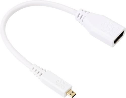 Raspberry Pi® HDMI-Adapter [1x HDMI-Stecker D Micro - 1x HDMI-Buchse] 23.5 cm Schwarz