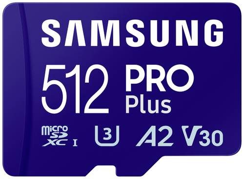 Samsung PRO Plus microSDXC-Karte 512GB A2 Application Performance Class, v30 Video Speed Class, UHS-