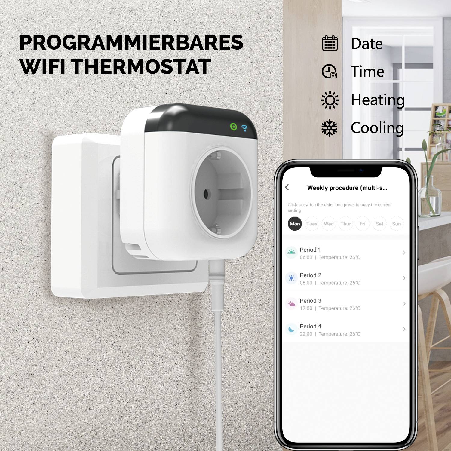 XCOAST 570454 Funk-Raumthermostat elektronisch