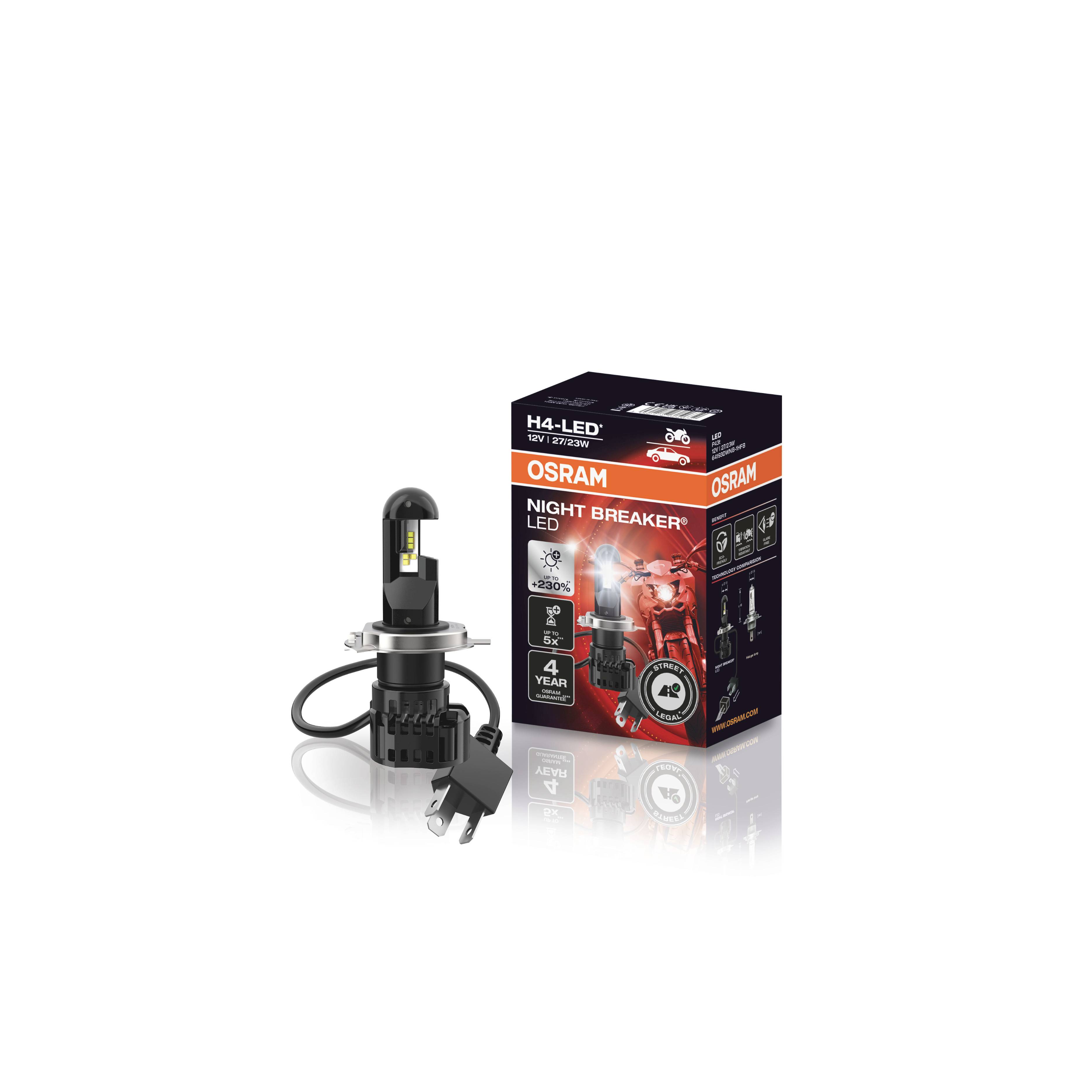 OSRAM 64193DWNB-1HFB LED Leuchtmittel Night Breaker® H4 12 V