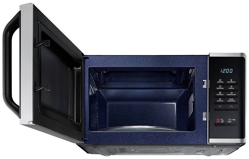 Samsung Mikrowelle Silber-Schwarz 800W mit Display, Timerfunktion