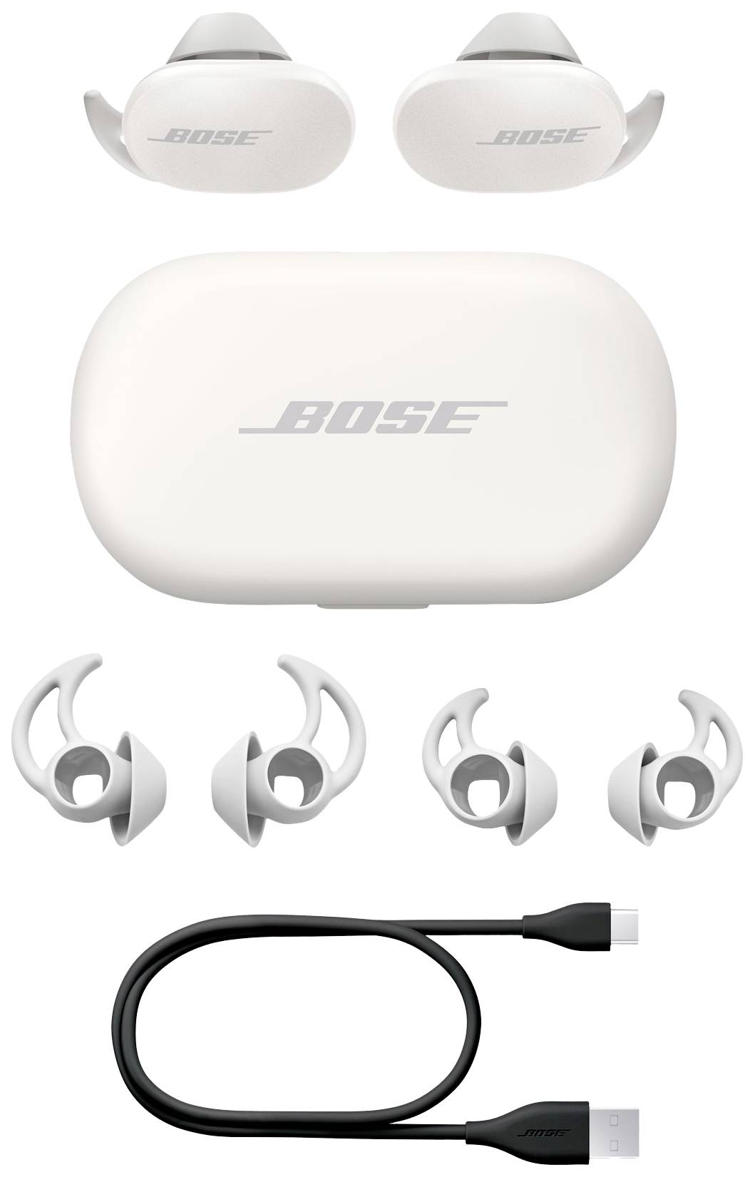 Bose QuietComfort White Sport In Ear Kopfhörer Bluetooth® Weiß Touch-Steuerung, Schweißresistent