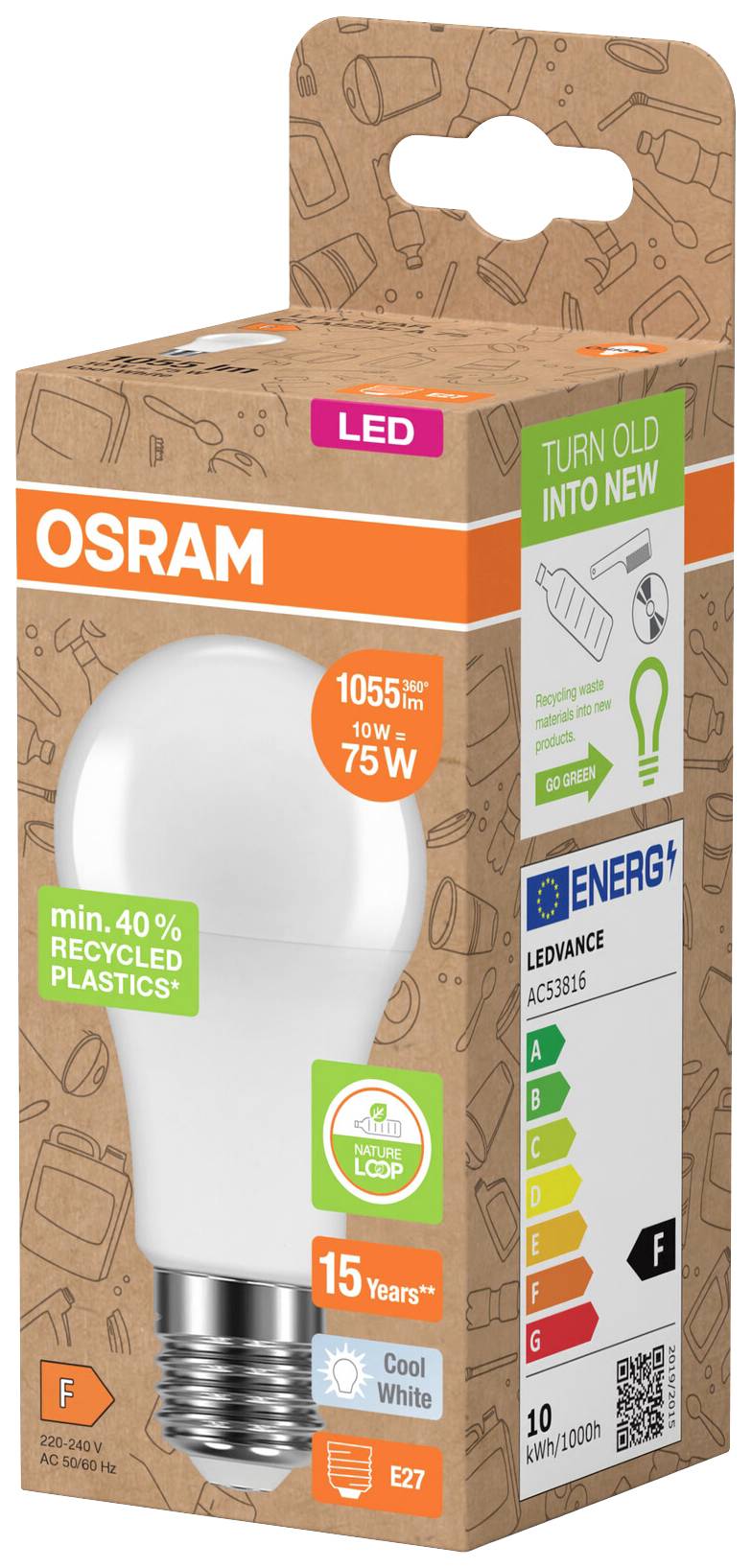 OSRAM HOMELIGHTING 4058075831865 LED EEK F (A - G) E27 Glühlampenform 10 W = 75 W Neutralweiß (Ø x L) 60 mm x 113 mm 1 St.