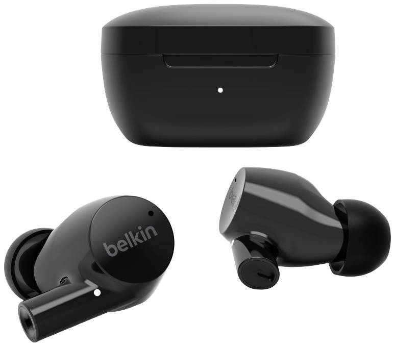 Belkin SoundForm Rise In Ear Headset Bluetooth® Schwarz Headset, Ladecase, Schweißresistent