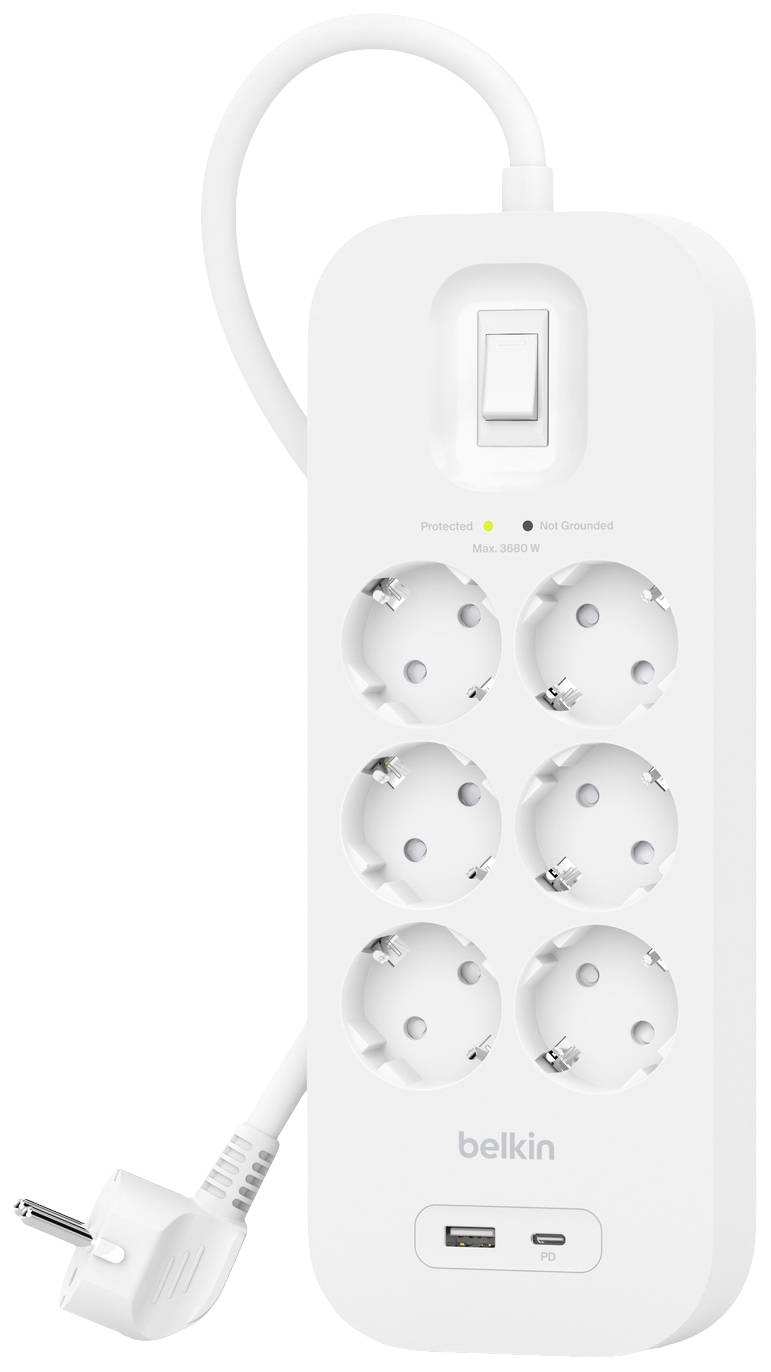 Belkin SRB002vf2M Steckdosenleiste Weiß CEE-Stecker 1St.
