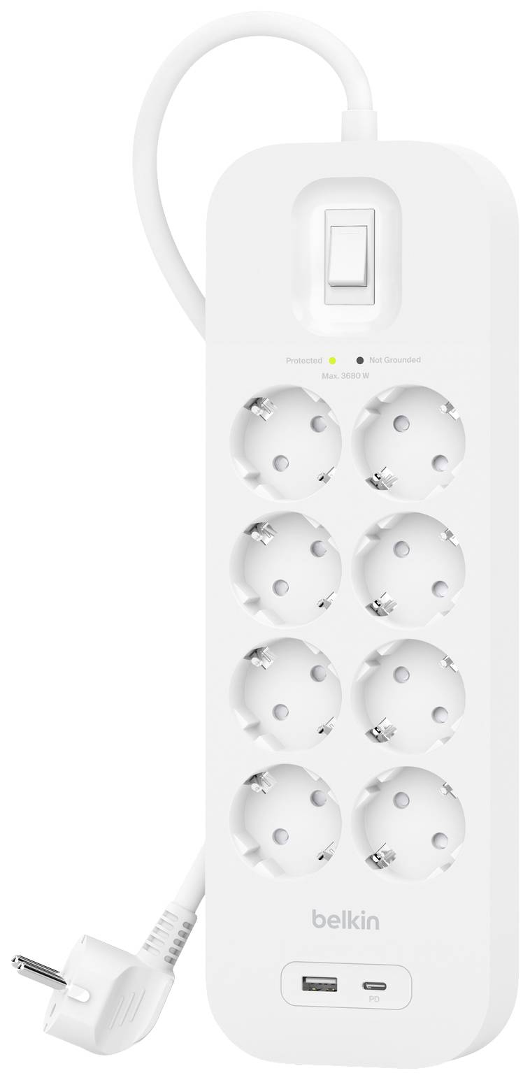 Belkin SRB003vf2M Steckdosenleiste Weiß CEE-Stecker 1 St.
