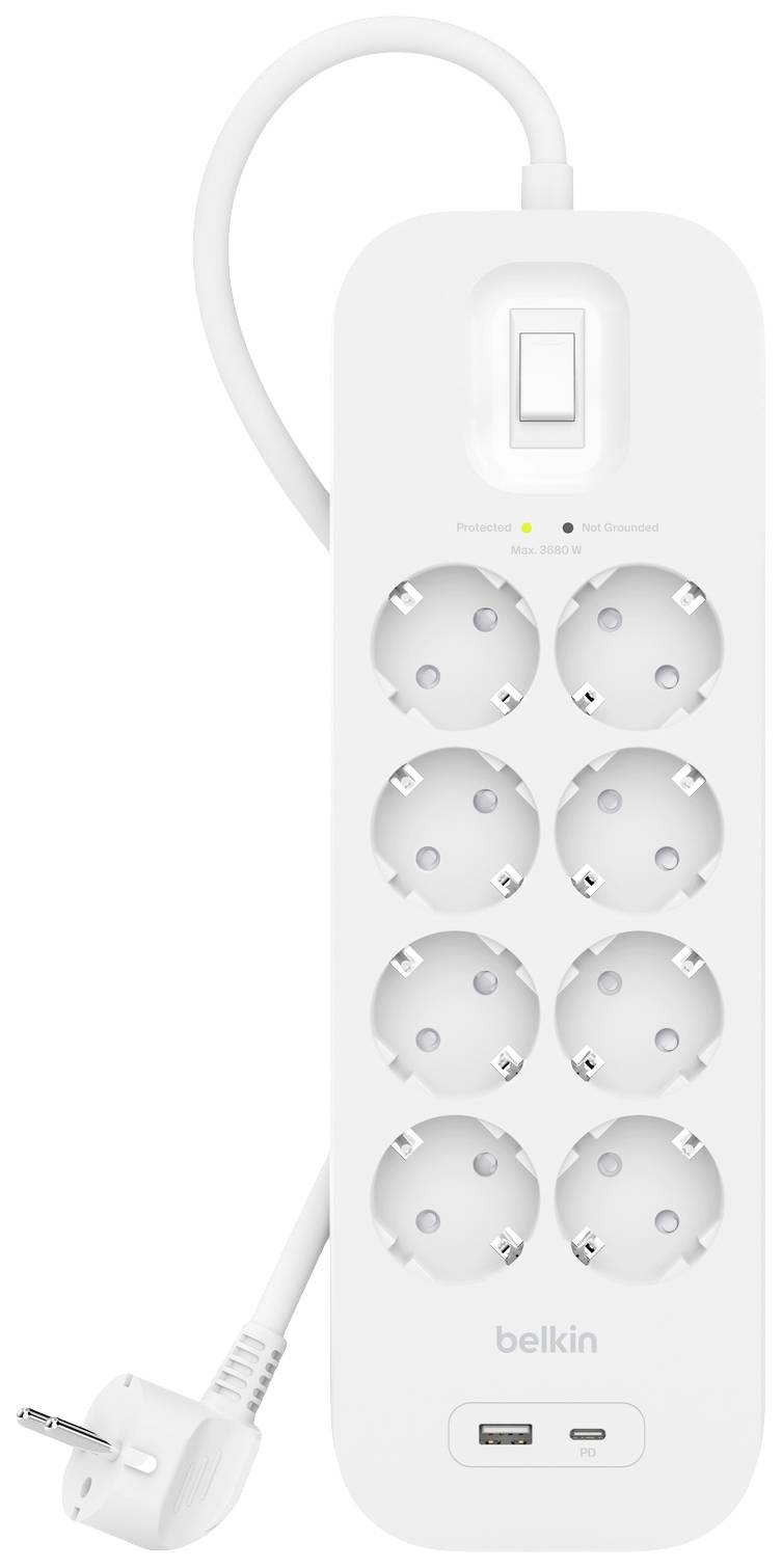 Belkin SRB003vf2M Steckdosenleiste Weiß CEE-Stecker 1 St.