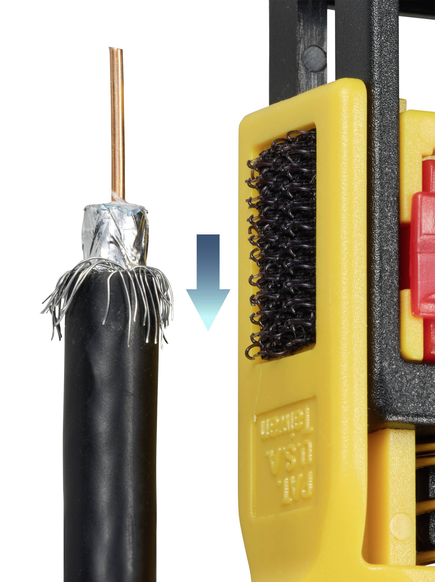 TRU COMPONENTS TC-11992200 Abisolierer für RG 59/6/7/11 Koaxkabel Abisolierlänge: 6.35mm 1St.