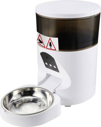 Futterautomat MFK-220608 4 l Hund, Katze Weiß APP-Steuerung, Tierkamera, Video in Echtzeit, hochauflösende Bilder