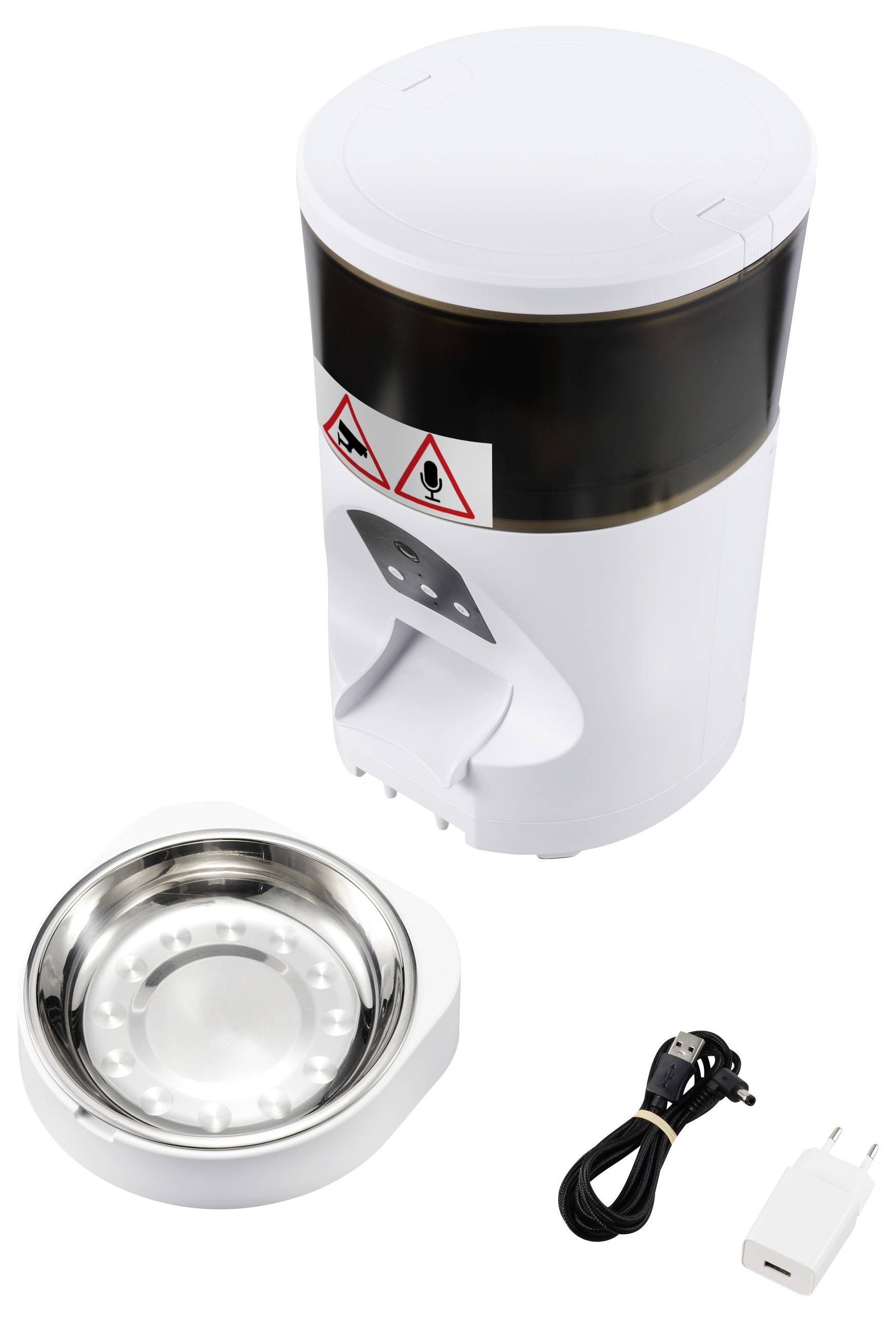 Futterautomat MFK-220608 4l Hund, Katze Weiß APP-Steuerung, Tierkamera, Video in Echtzeit, hochauflösende Bilder