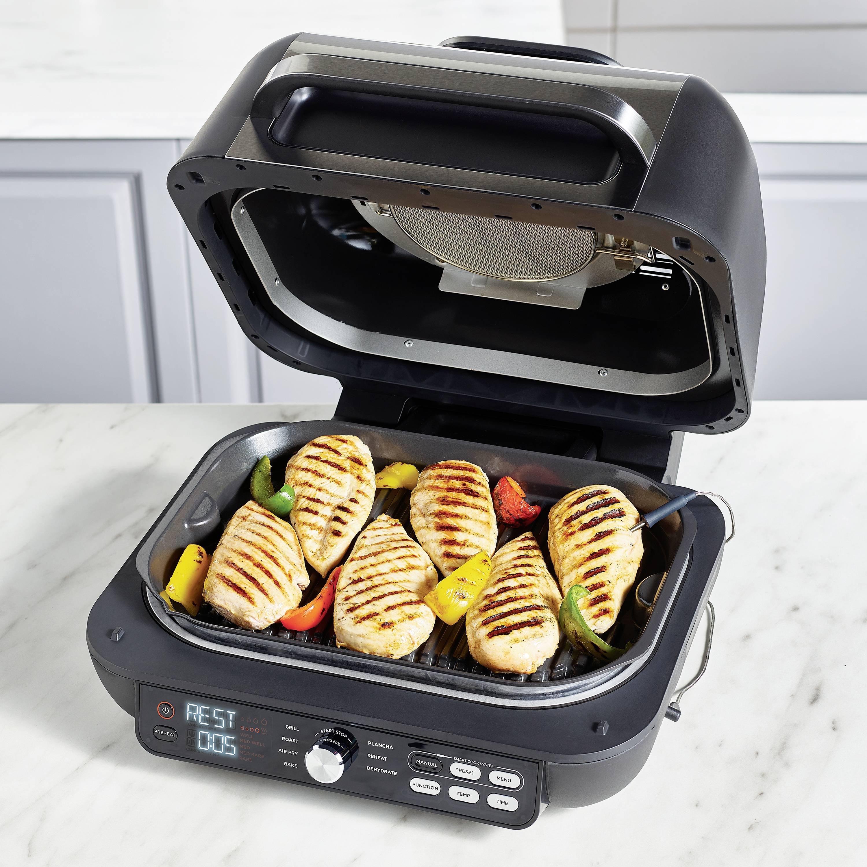 Ninja AG651 Heißluft-Fritteuse 3.78 l Grillfunktion Schwarz, Silber