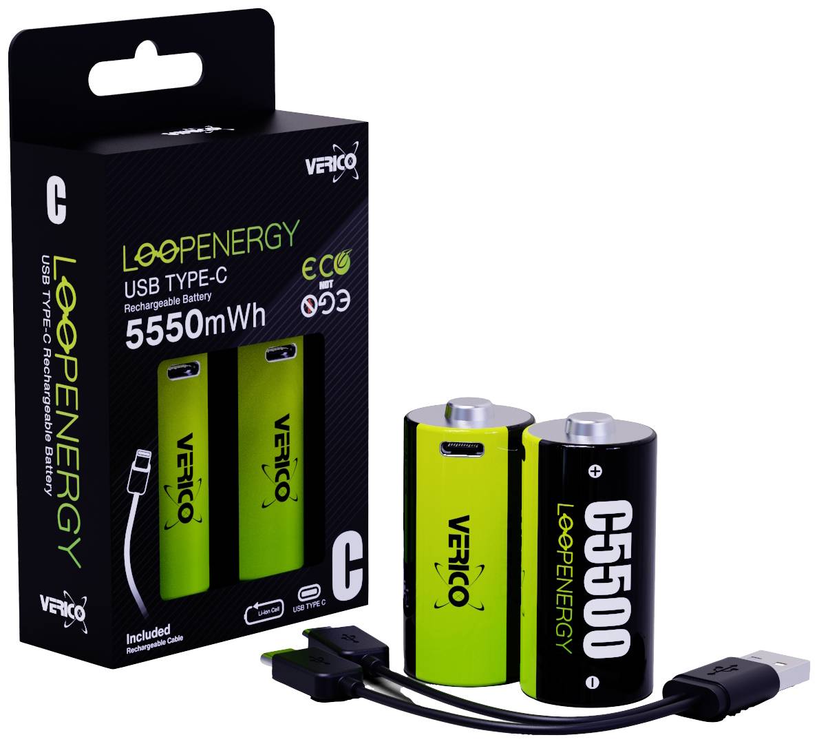 Verico LoopEnergy Baby (C)-Akku Li-Ion 3700 mAh 1.5V 2St.