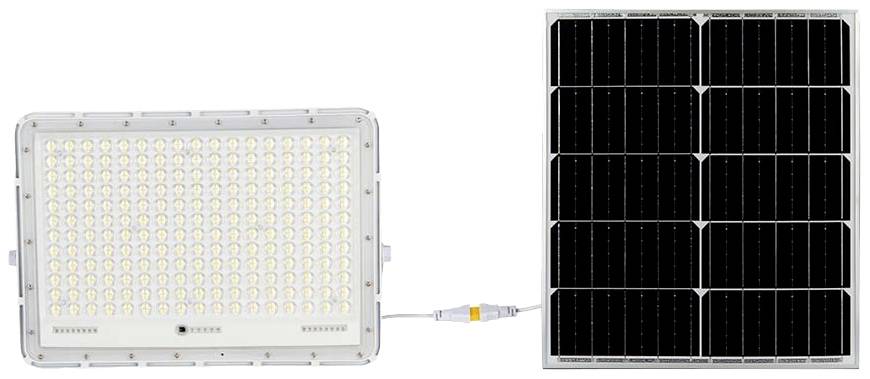 V-TAC VT-240W-W 7848 LED-Flutlichtstrahler, Solarmodul 30W Neutralweiß Weiß