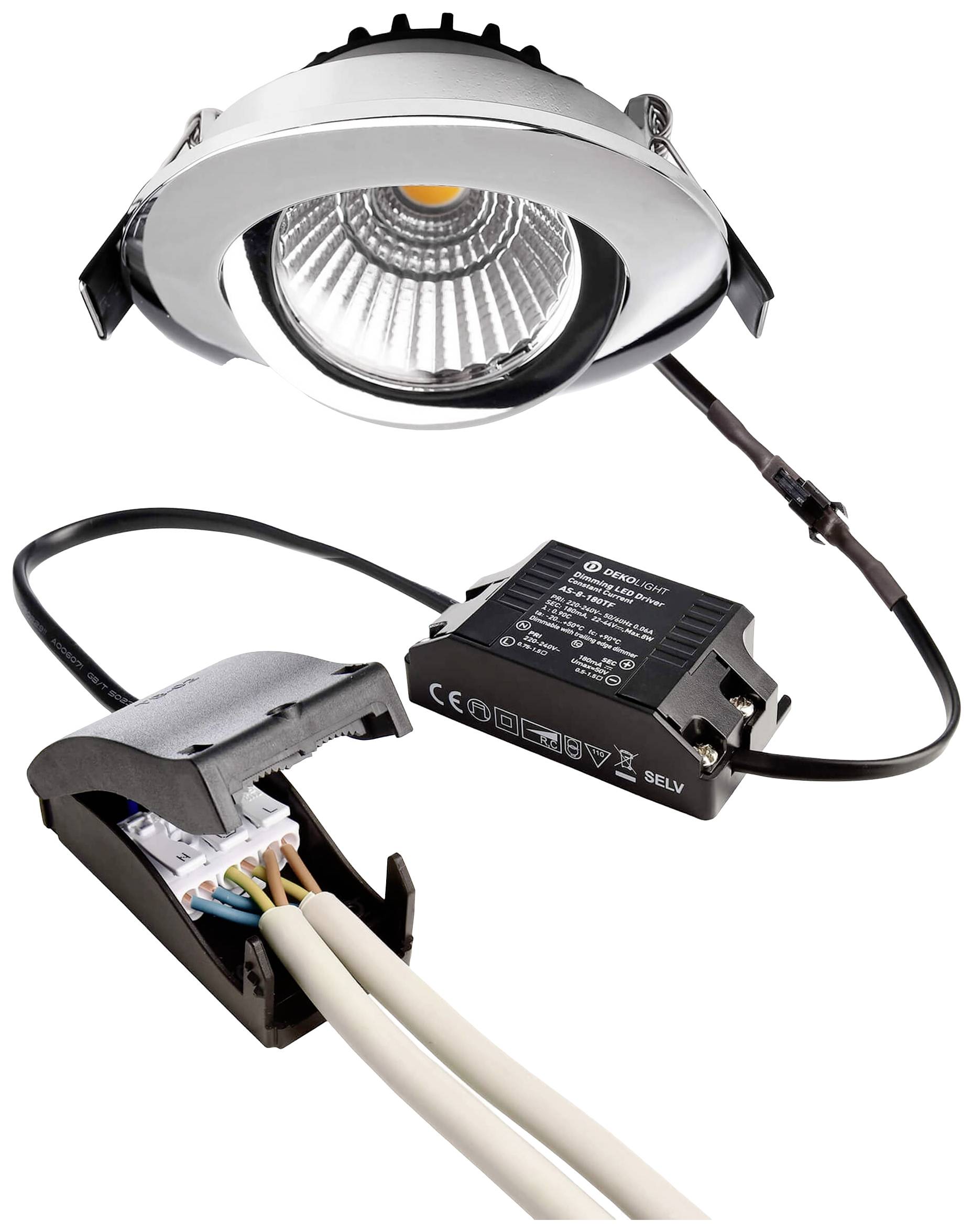 Deko Light 565372 Dione LED-Einbauleuchte EEK: E (A - G) LED LED fest eingebaut 8.50W Chrom