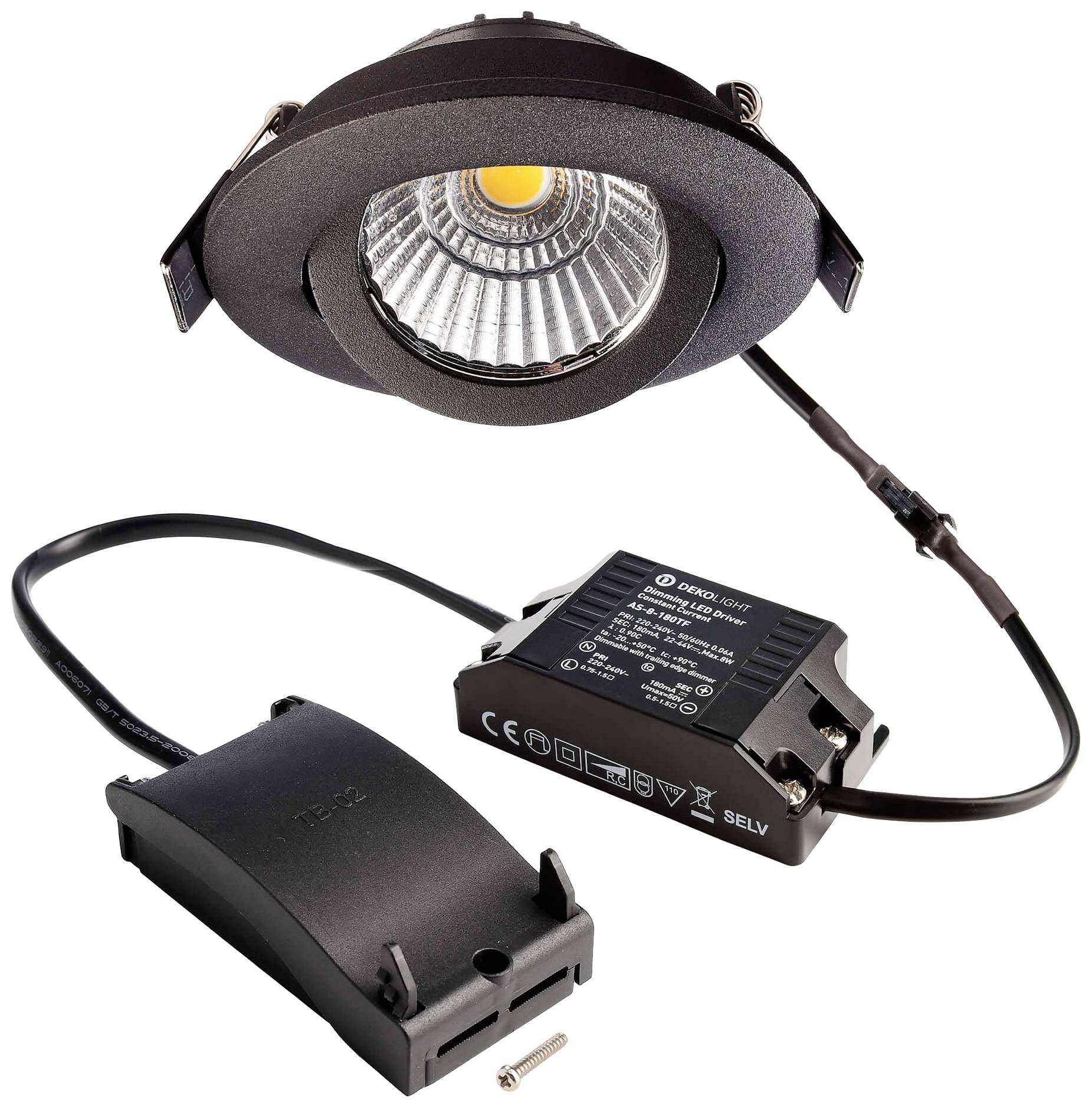Deko Light 565382 Dione LED-Einbauleuchte EEK: F (A - G) LED LED fest eingebaut 8.50 W Schwarz