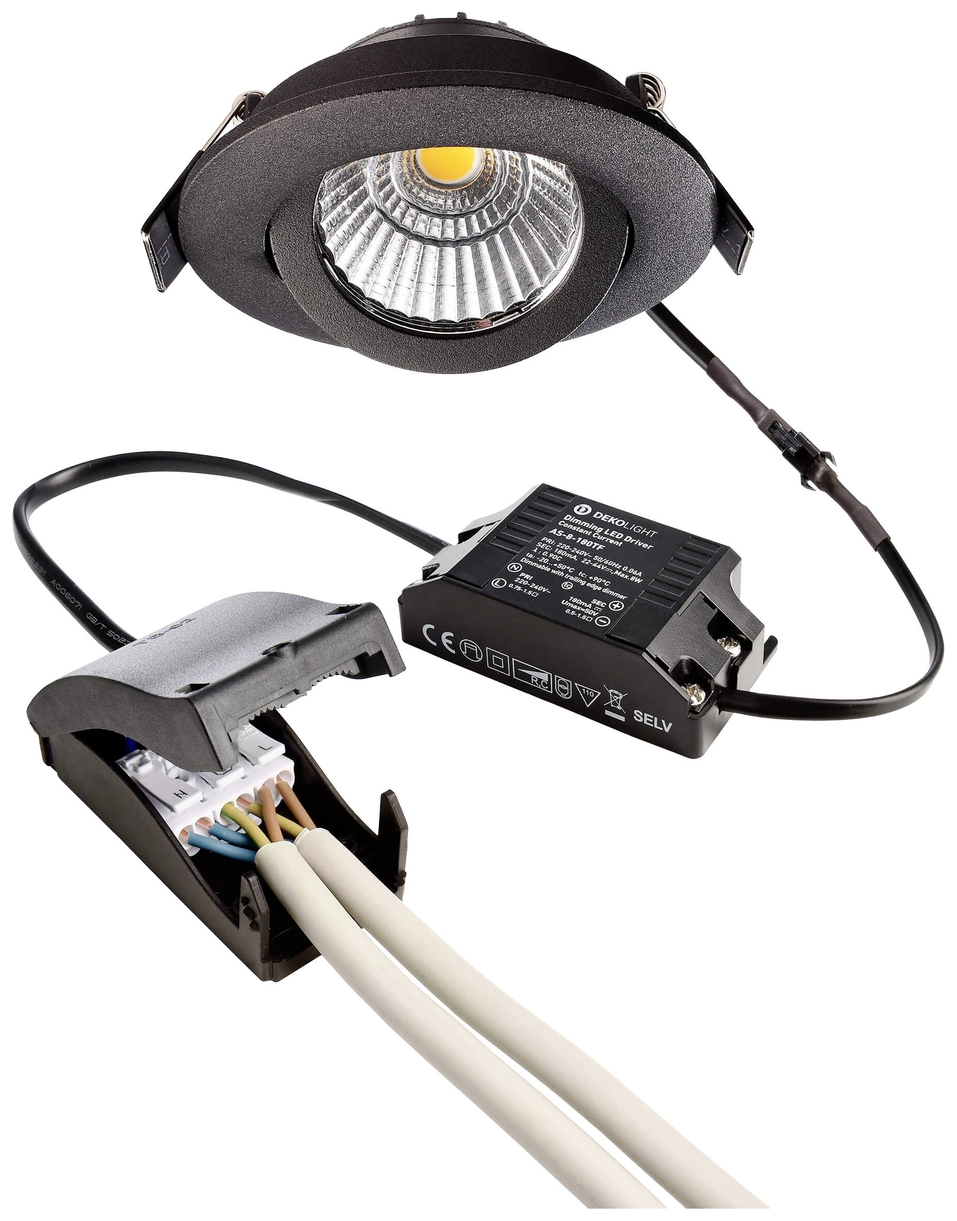 Deko Light 565382 Dione LED-Einbauleuchte EEK: F (A - G) LED LED fest eingebaut 8.50 W Schwarz