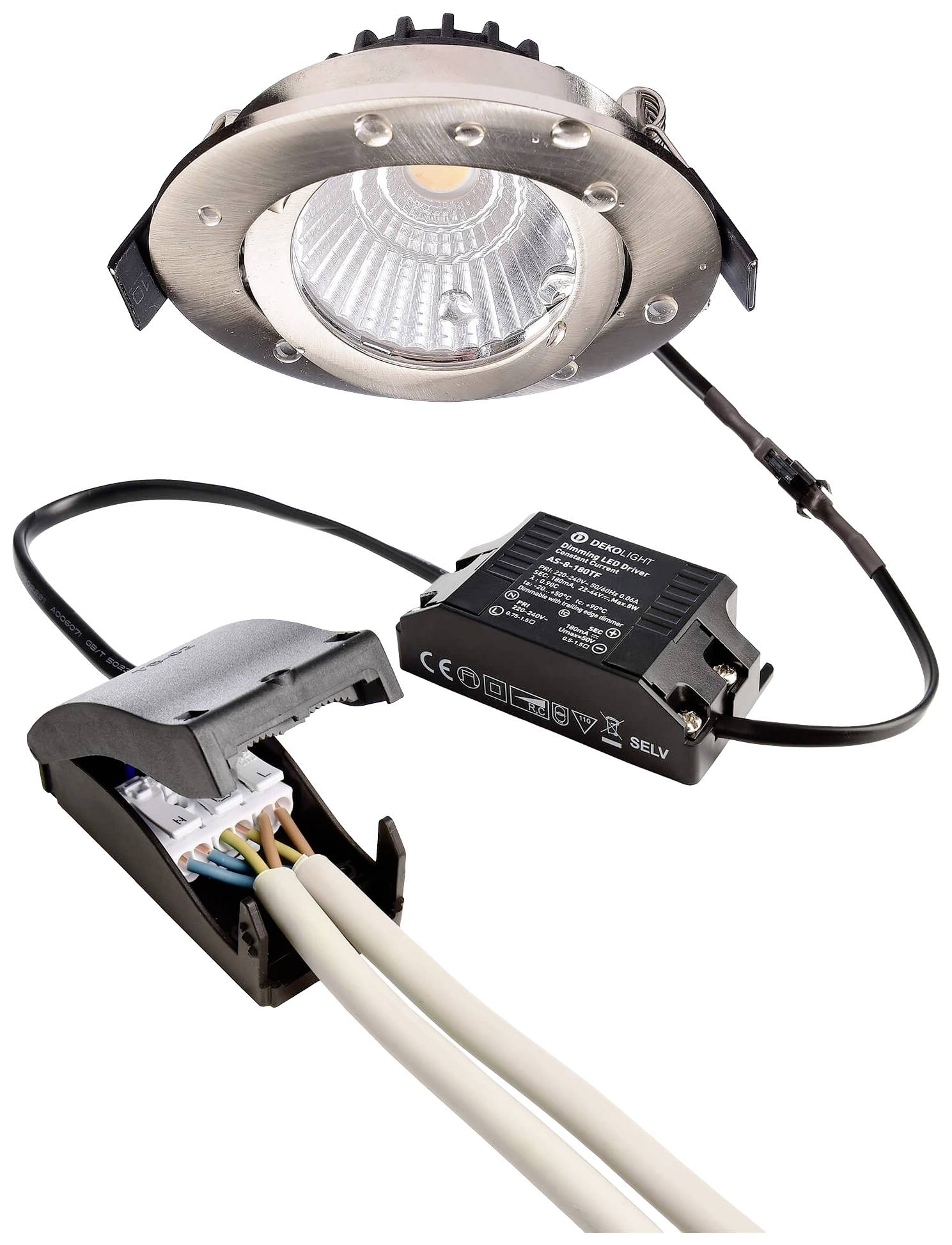 Deko Light 565402 Dione IP LED-Einbauleuchte EEK: E (A - G) LED LED fest eingebaut 8.5 W Nickel