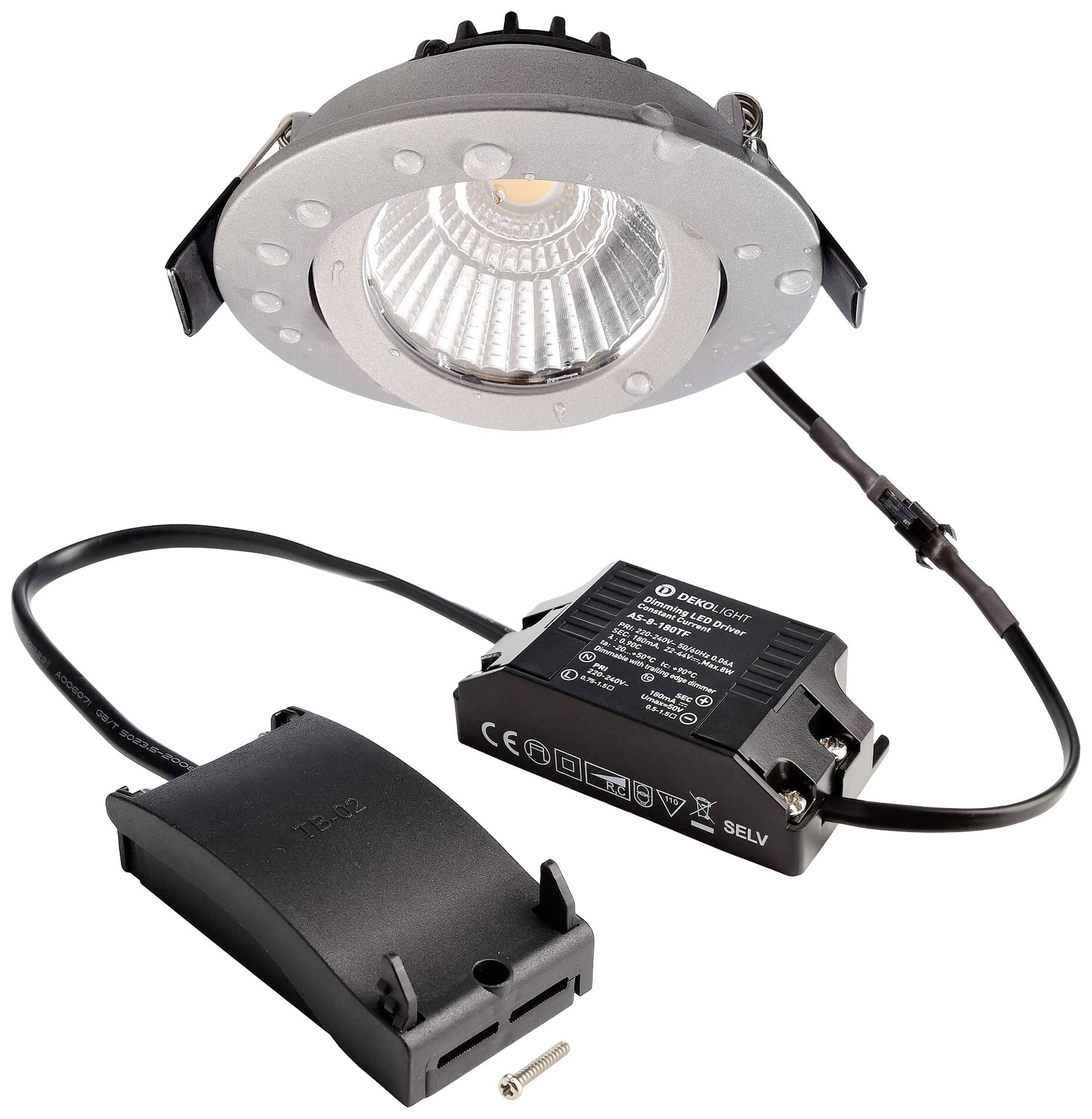Deko Light 565404 Dione IP DTW LED-Einbauleuchte EEK: F (A - G) LED LED fest eingebaut 8.5 W Silber