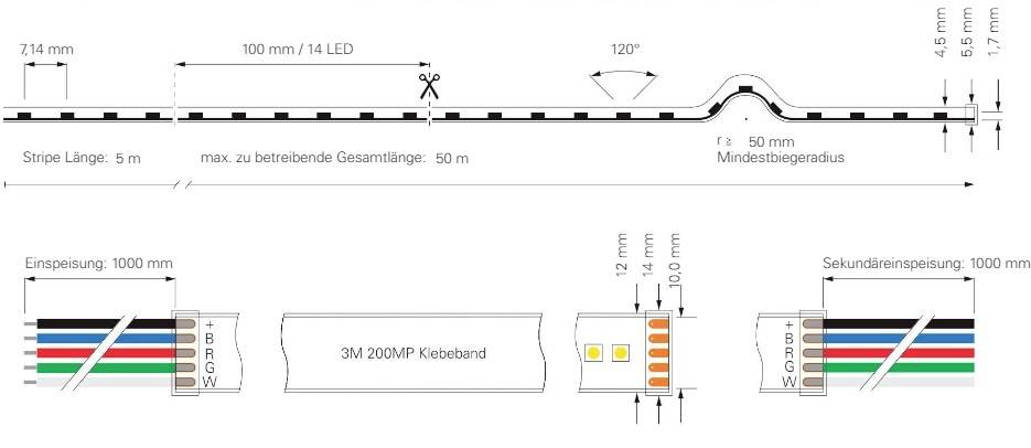 Deko Light Long Run 840408 LED-Streifen mit offenem Kabelende 48V 50m RGB 1St.