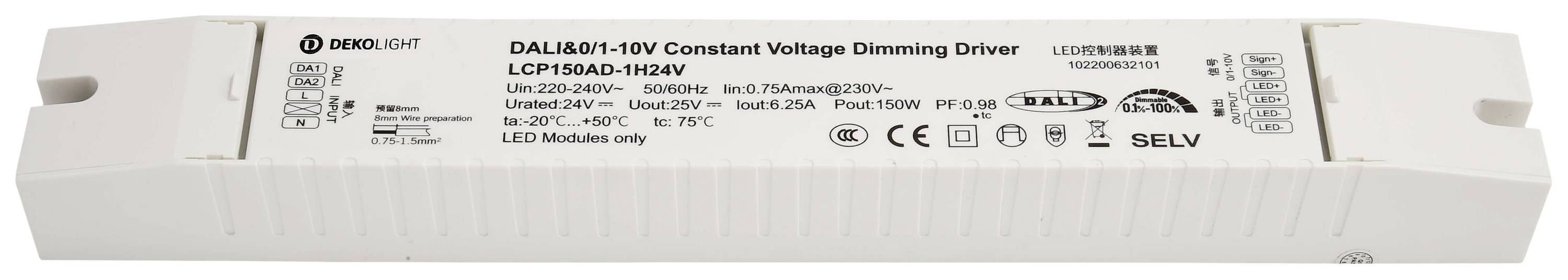 Deko Light BASIC LED-Trafo Konstantspannung 150W 24V 1St.