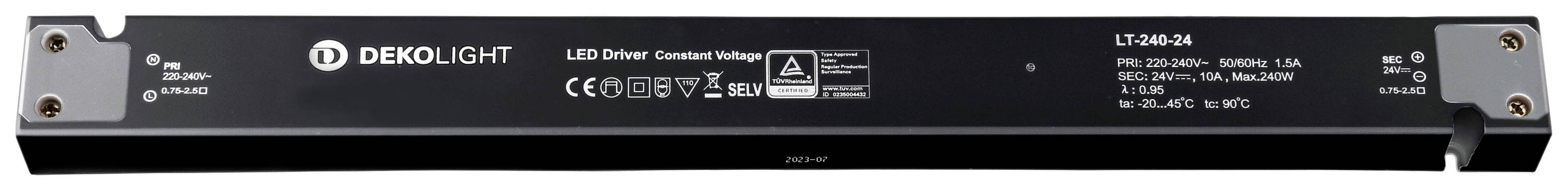 Deko Light LONG-FLAT LED-Treiber Konstantspannung 240W 24V 1St.