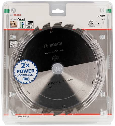 Bosch Accessories Standard for Wood 2608842237 Kreissägeblatt 254 x 30 x 1.6 mm Zähneanzahl: 24 1 S