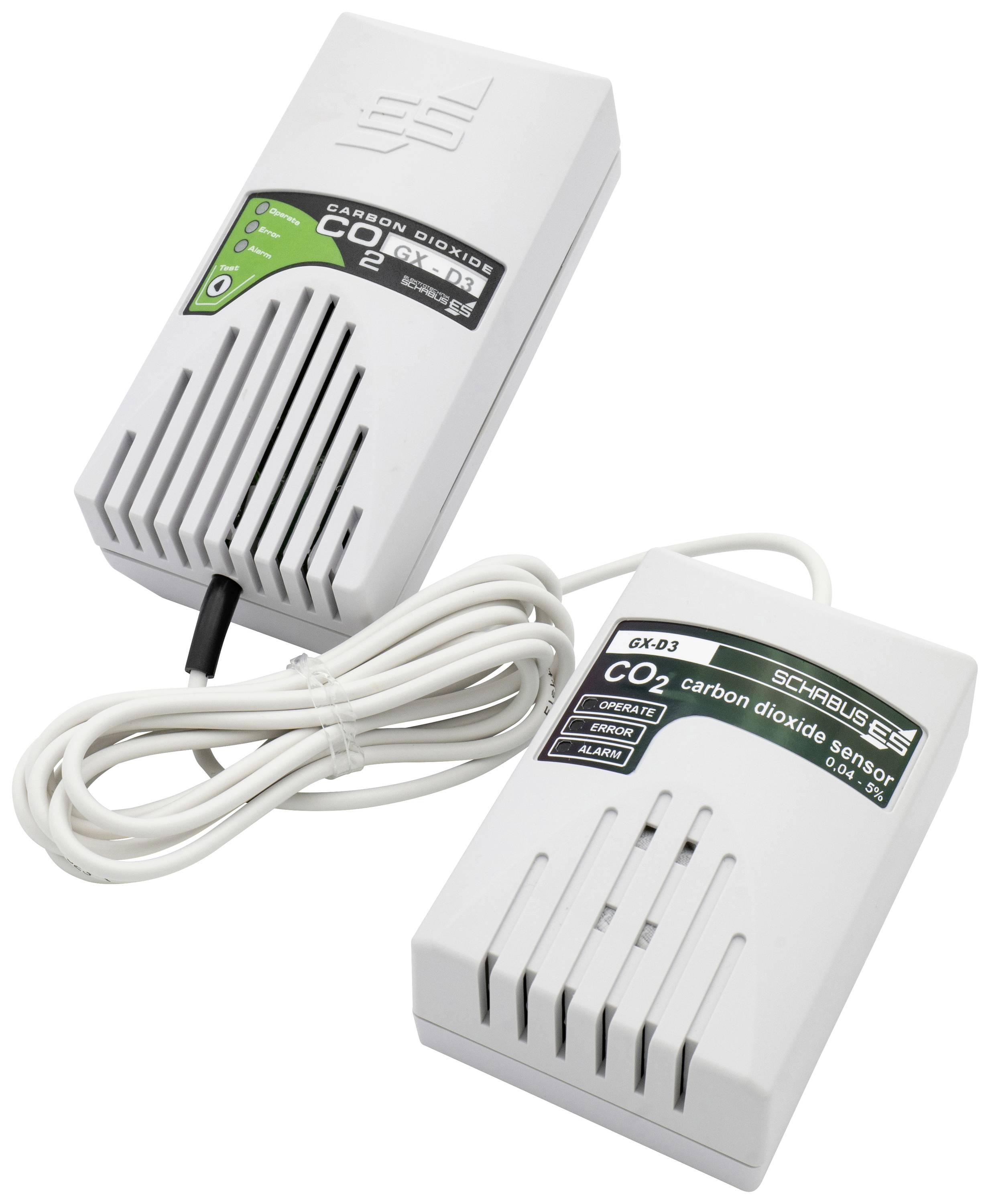 Schabus GX-D3 Gasmelder mit externem Sensor netzbetrieben detektiert Kohlendioxid