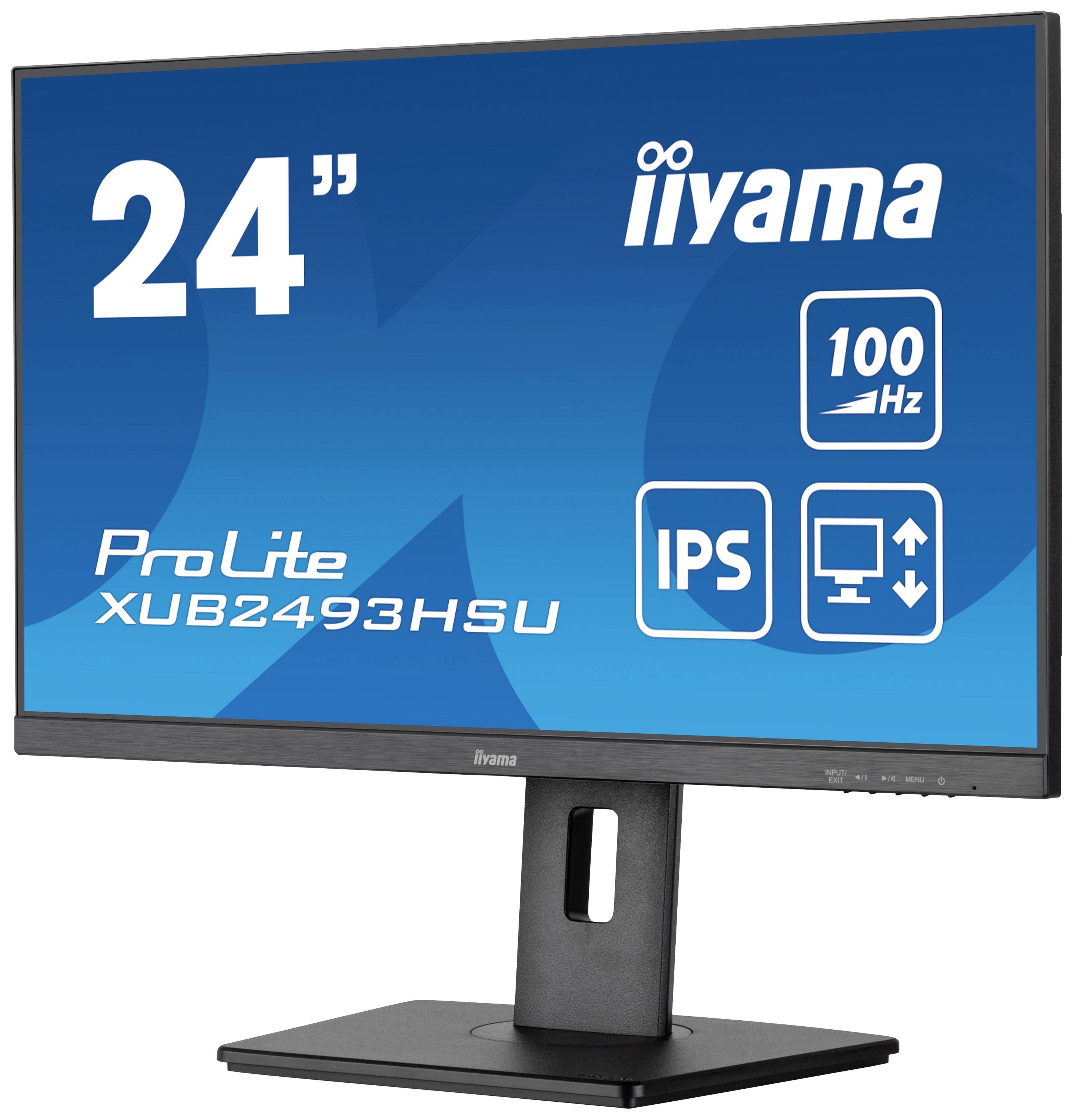 Iiyama ProLite XUB2493HSU-B6 LED-Monitor EEK E (A - G) 61 cm (24 Zoll) 1920 x 1080 Pixel 16:9 0.4 ms HDMI®, DisplayPort, Kopfhörer (3.5 mm Klinke)