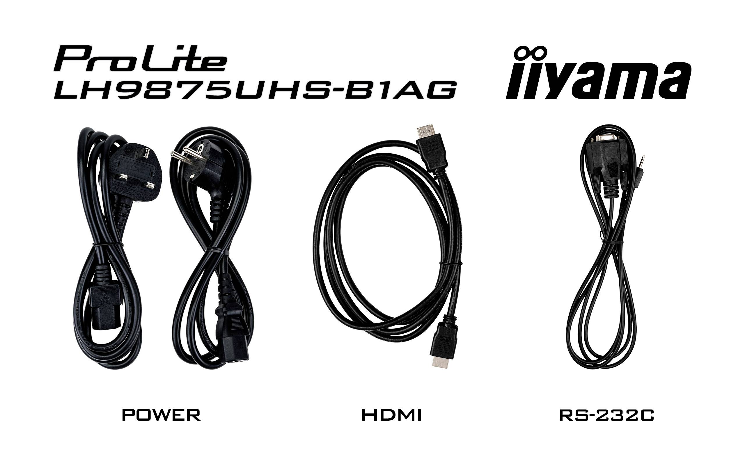 Iiyama PROLITE LH9875UHS-B1AG Digital Signage Display EEK: G (A - G) 249 cm 98 Zoll 3840 x 2160 Pixel 24/7