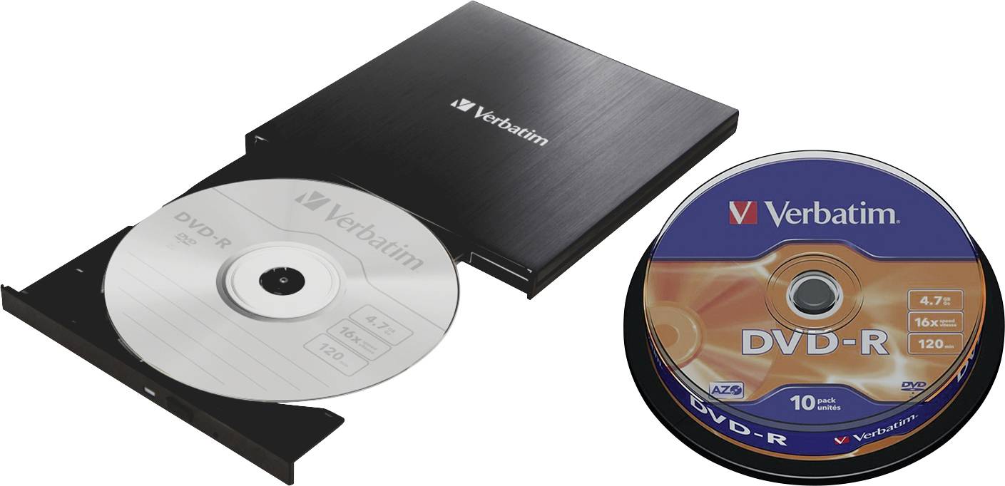 Verbatim Slimeline DVD-Brenner Extern Retail USB-A (USB 3.2 Gen 1) Schwarz