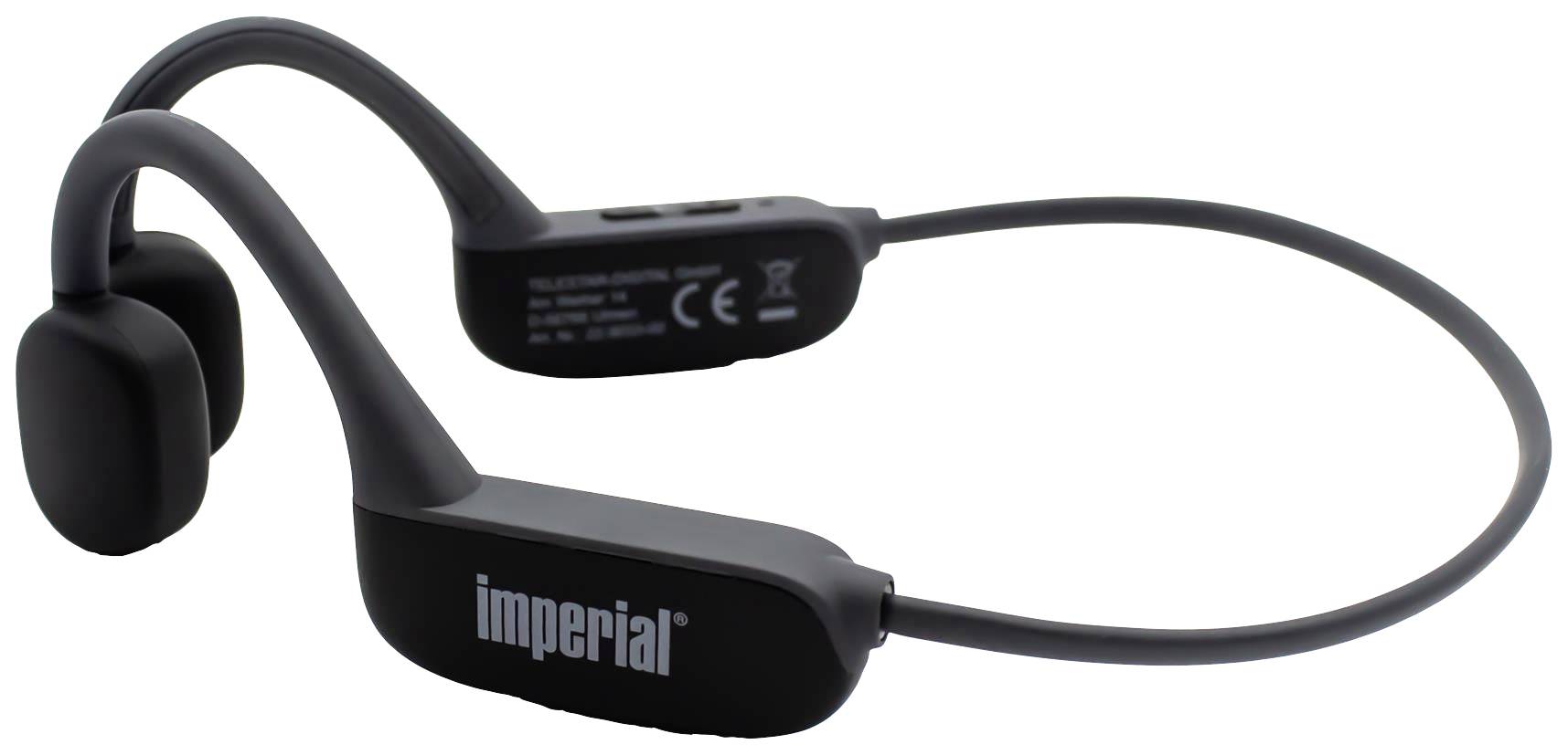 Imperial bluTC active 1 On Ear Kopfhörer Bluetooth® Schwarz Knochenschall-Kopfhörer, Schweißresistent, Nackenbügel Sport
