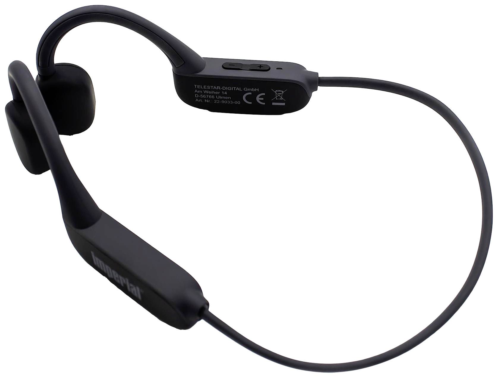 Imperial bluTC active 1 On Ear Kopfhörer Bluetooth® Schwarz Knochenschall-Kopfhörer, Schweißresistent, Nackenbügel Sport