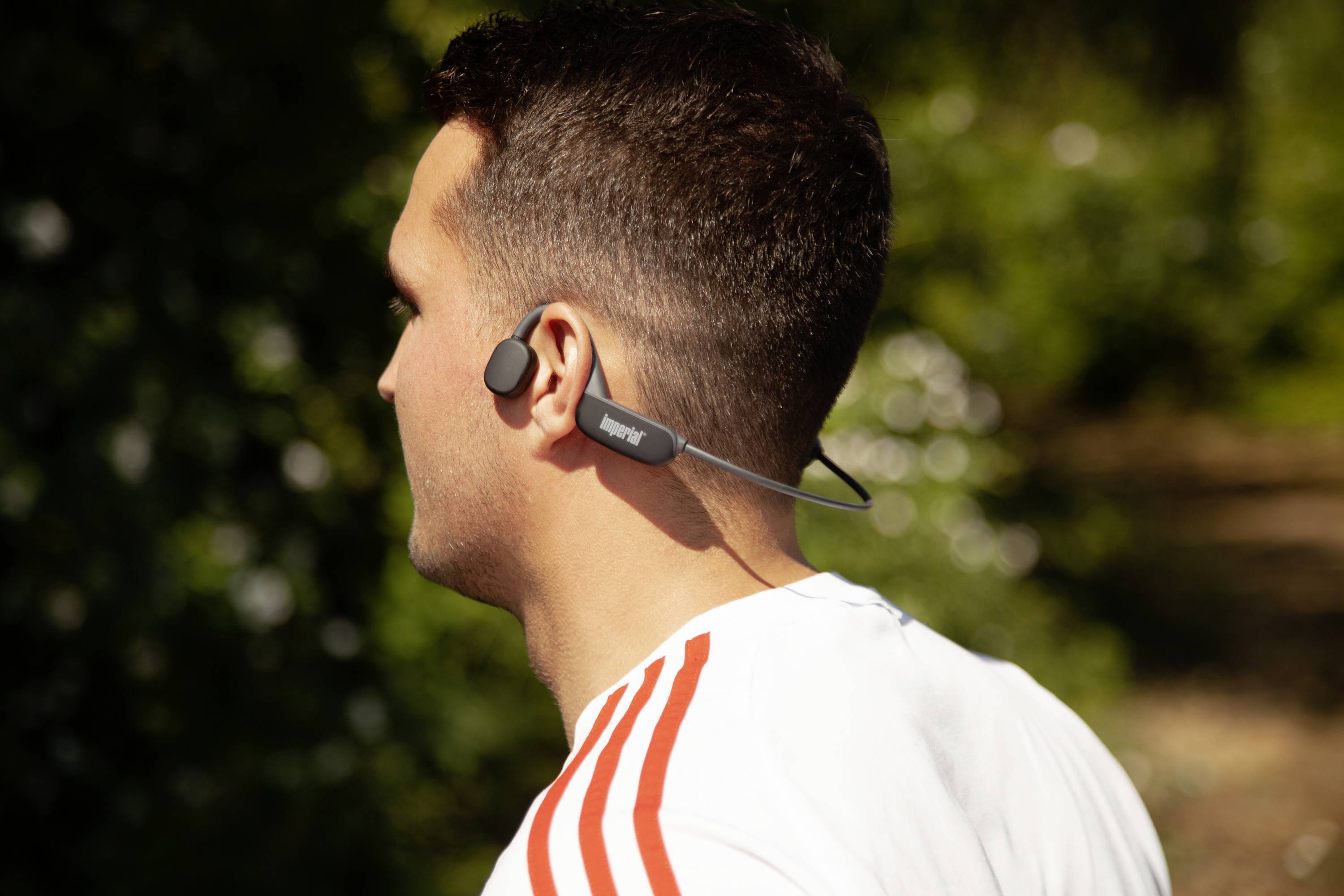 Imperial bluTC active 2 On Ear Kopfhörer Bluetooth® Schwarz Knochenschall-Kopfhörer, Schweißresistent, Nackenbügel Sport