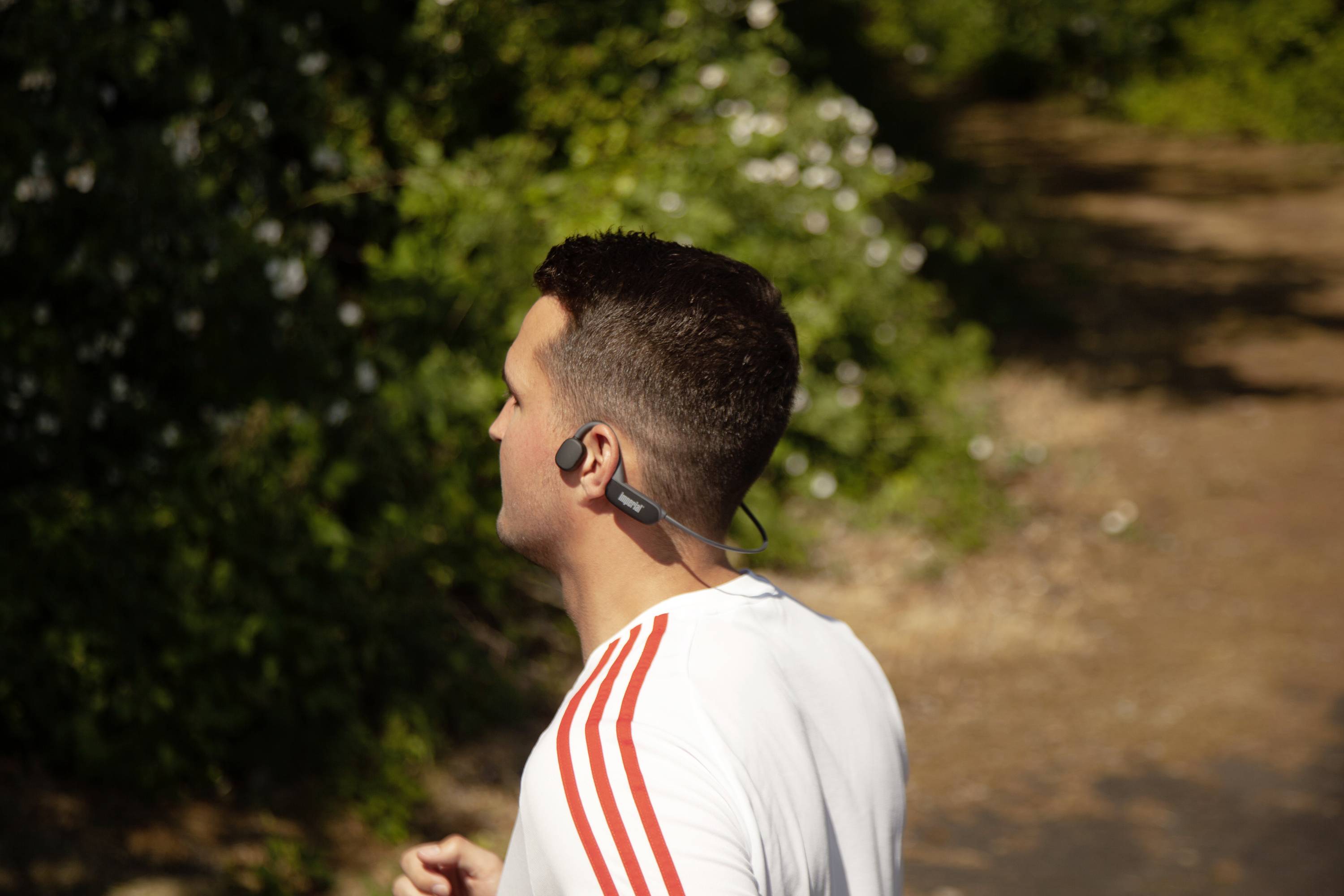 Imperial bluTC active 2 On Ear Kopfhörer Bluetooth® Schwarz Knochenschall-Kopfhörer, Schweißresistent, Nackenbügel Sport