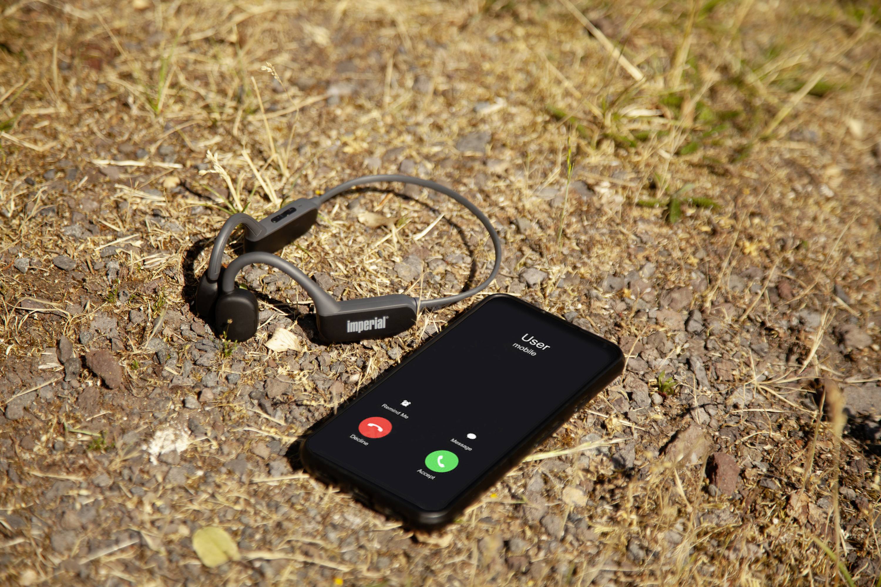 Imperial bluTC active 2 On Ear Kopfhörer Bluetooth® Schwarz Knochenschall-Kopfhörer, Schweißresistent, Nackenbügel Sport