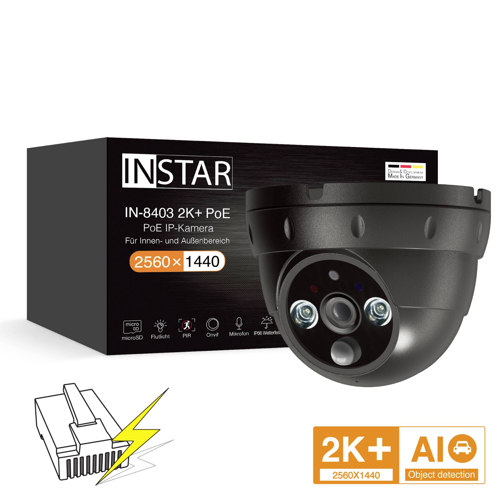 INSTAR IN-8403 2K+ POE sw 14081 LAN IP Überwachungskamera 2560 x 1440 Pixel