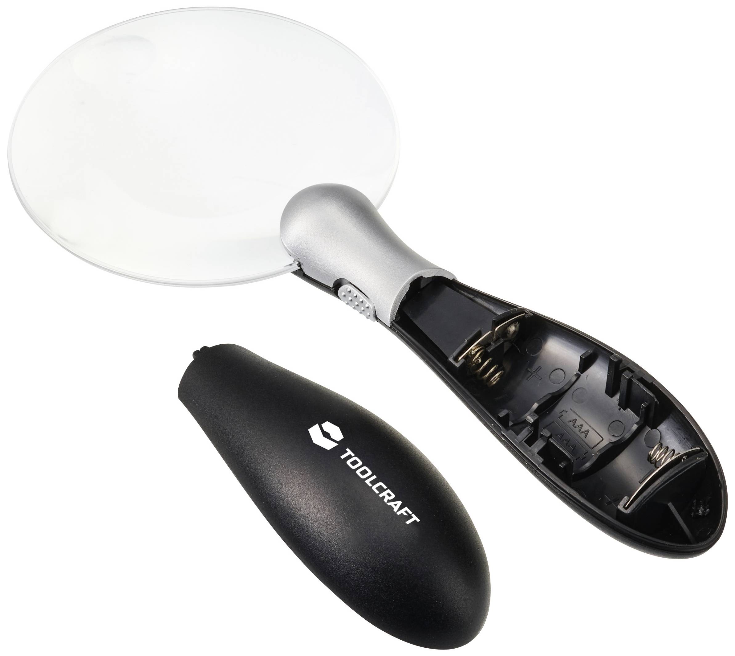 TOOLCRAFT TO-8997036 Handlupe mit LED-Beleuchtung Vergrößerungsfaktor: 3 x, 5 x