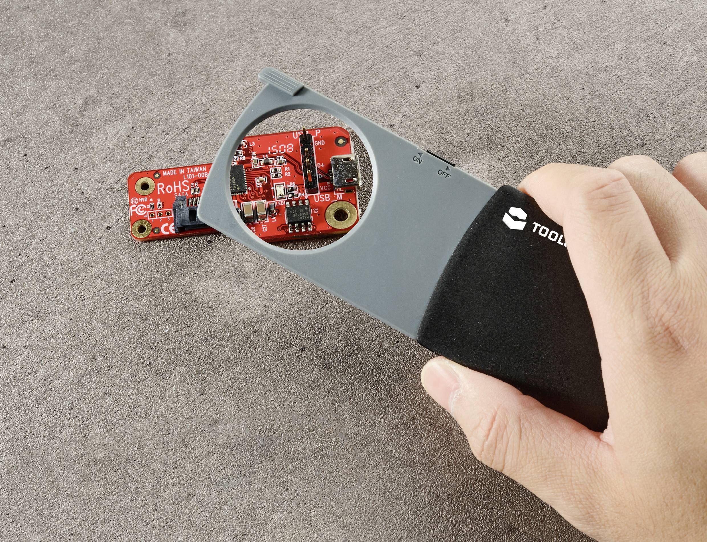 TOOLCRAFT TO-8997039 Handlupe mit LED-Beleuchtung Vergrößerungsfaktor: 2.5 x