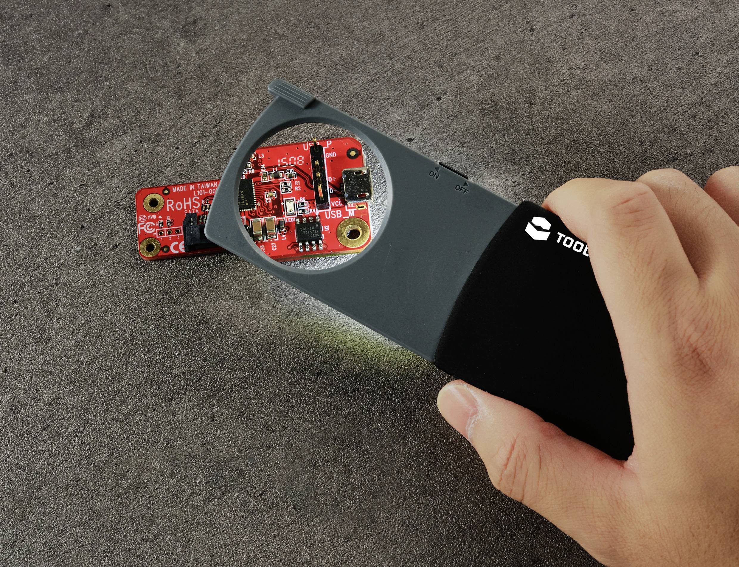 TOOLCRAFT TO-8997039 Handlupe mit LED-Beleuchtung Vergrößerungsfaktor: 2.5 x