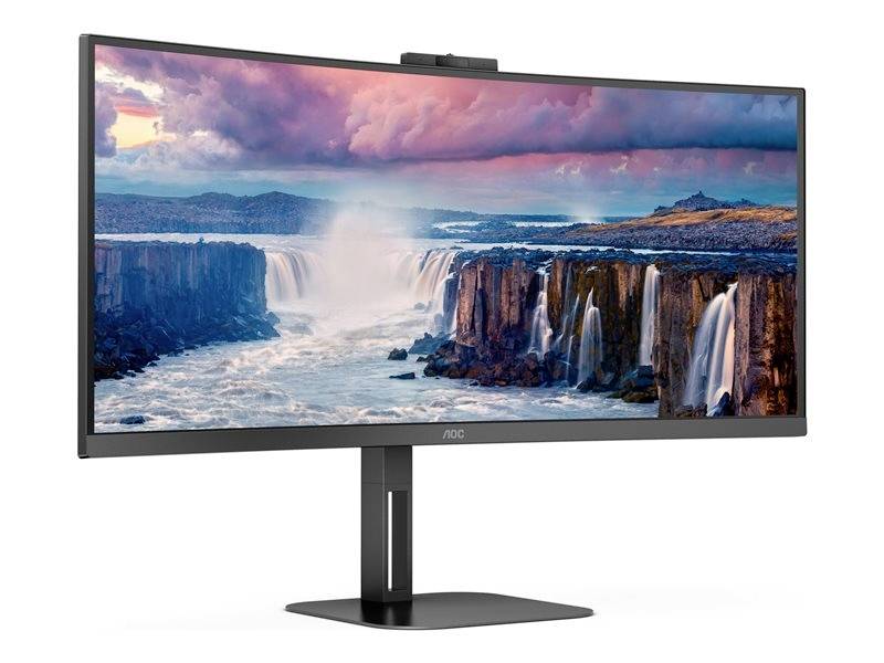 AOC Value-Line CU34V5CW/BK LED-Monitor EEK G (A - G) 86.4 cm (34 Zoll) 3440 x 1440 Pixel 21:9 4 ms HDMI®, DisplayPort, USB-A (USB 3.2 Gen 1), USB-C
