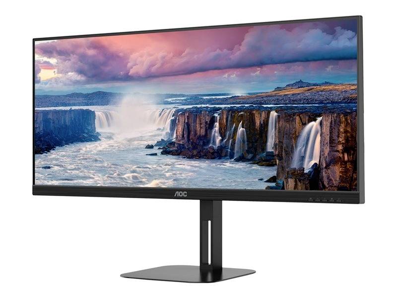 AOC Value-Line U34V5C/BK LED-Monitor EEK G (A - G) 86.4 cm (34 Zoll) 3440 x 1440 Pixel 21:9 4 ms HDMI®, DisplayPort, USB-A (USB 3.1 Gen 1), USB-C®