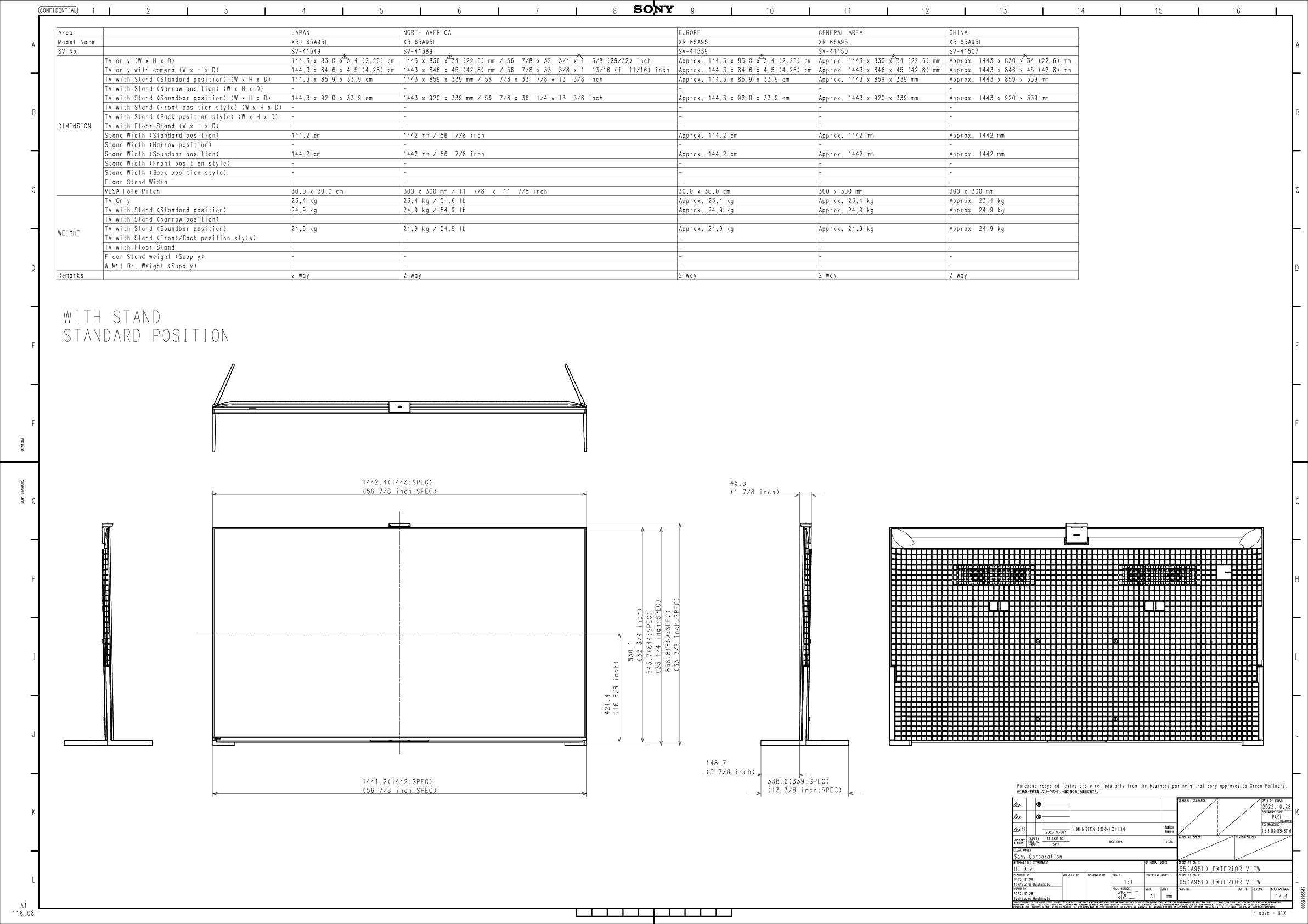 Sony XR65A95LAEP OLED-TV 165.1 cm 65 Zoll EEK F (A - G) CI+, DVB-C, DVB-S2, DVB-T, DVB-T2, Smart TV, UHD, WLAN Schwarz