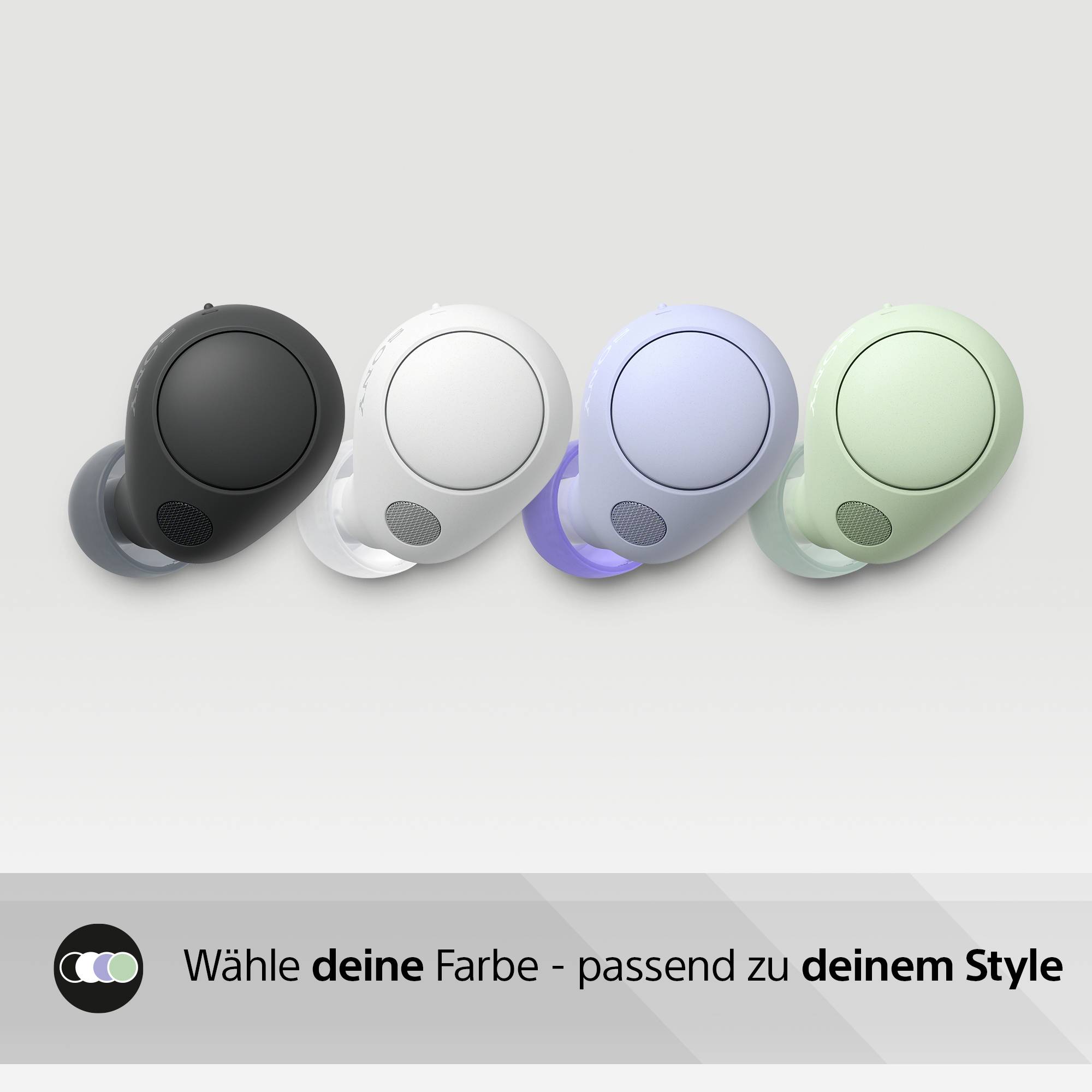 Sony WFC700NB.CE7 In Ear Kopfhörer Bluetooth® Stereo Schwarz Noise Cancelling Ladecase, Schweißresistent, Lautstärkeregelung HiFi