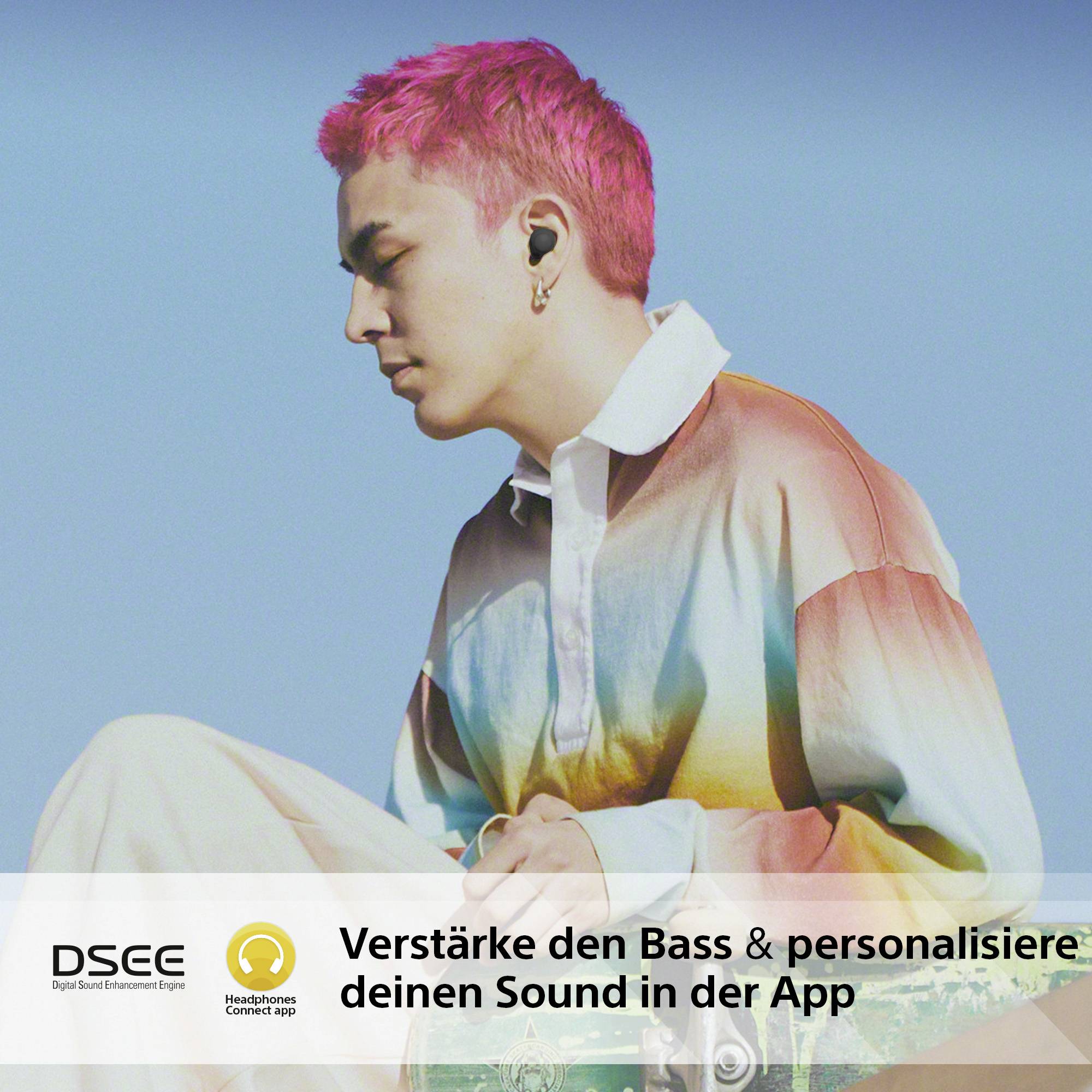 Sony WFC700NB.CE7 In Ear Kopfhörer Bluetooth® Stereo Schwarz Noise Cancelling Ladecase, Schweißresistent, Lautstärkeregelung HiFi