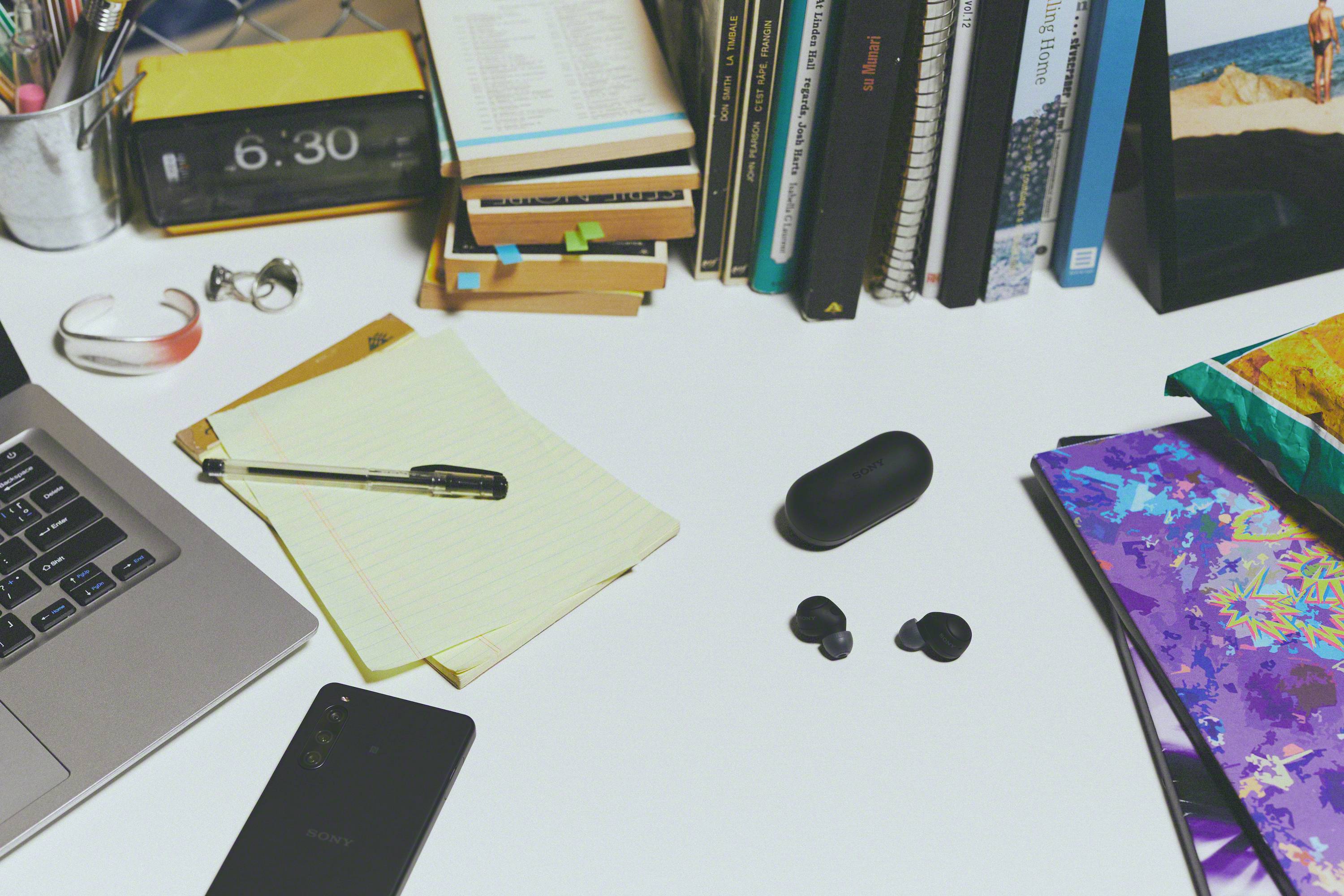 Sony WFC700NB.CE7 In Ear Kopfhörer Bluetooth® Stereo Schwarz Noise Cancelling Ladecase, Schweißresistent, Lautstärkeregelung HiFi